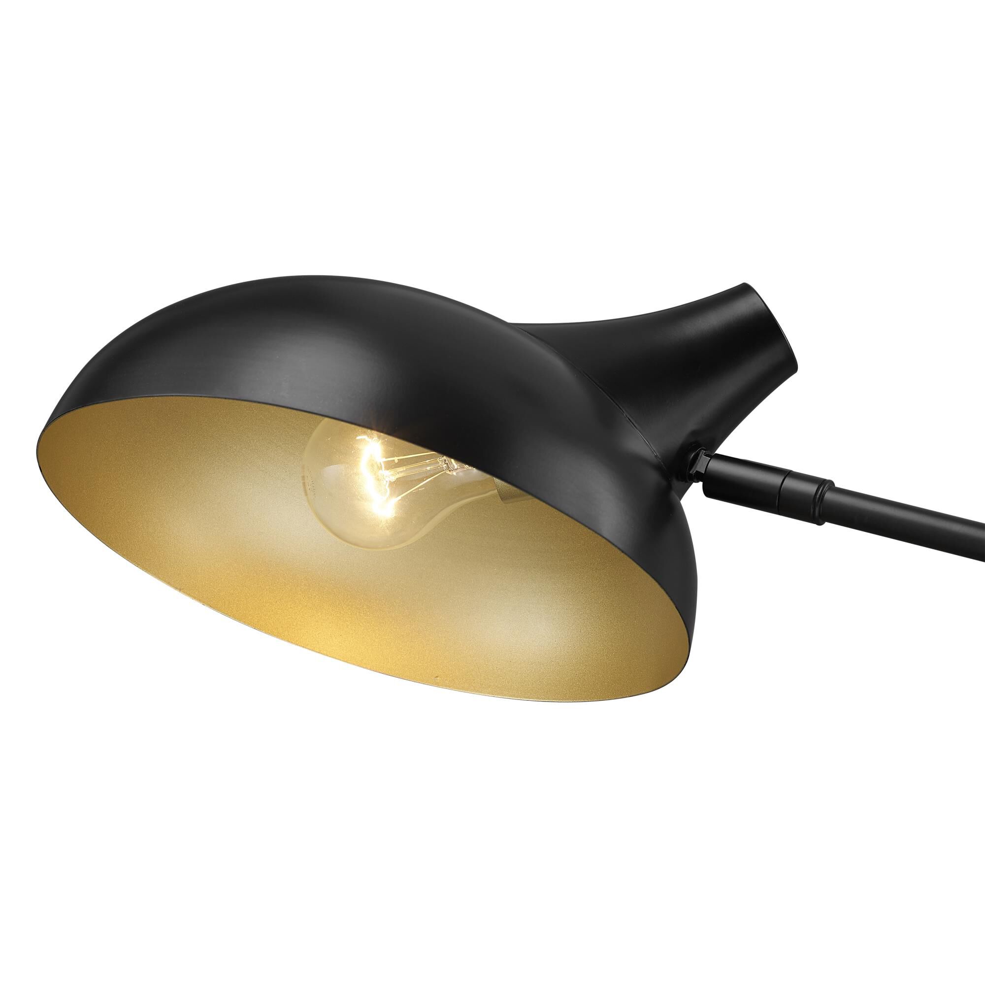 Shown in Matte Black finish and Matte Black Outer and Gold Inner Steel shade