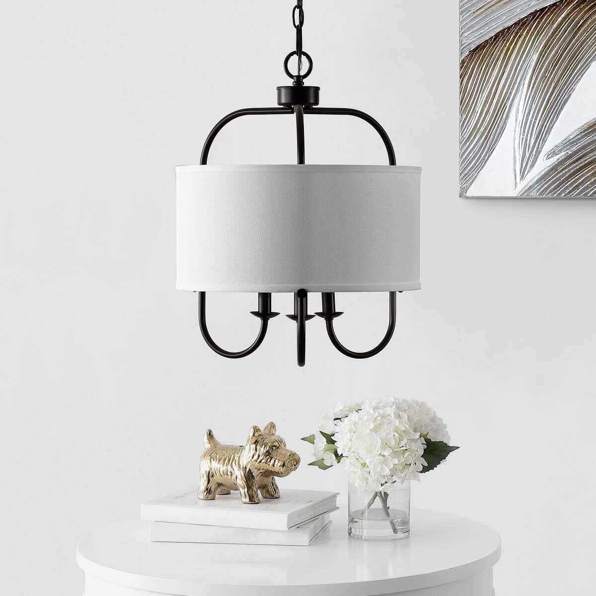 Shown in Black and White finish and Off White Cotton shade