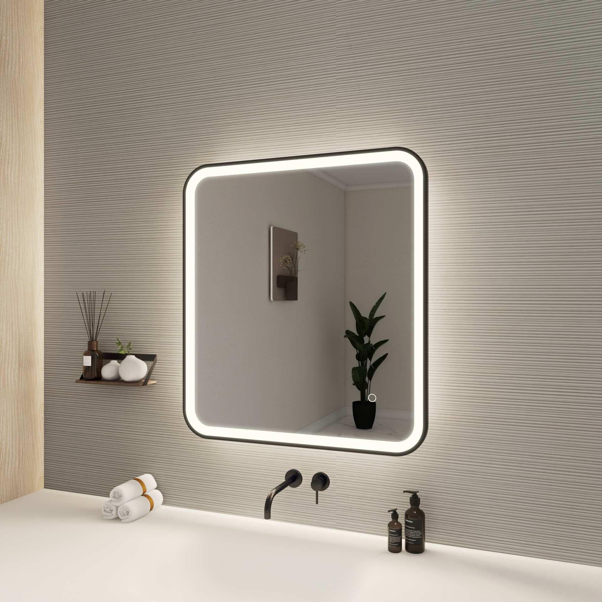 Harmoni 30 Inch Rectangular LED Lighted Mirror by Elegant Decor