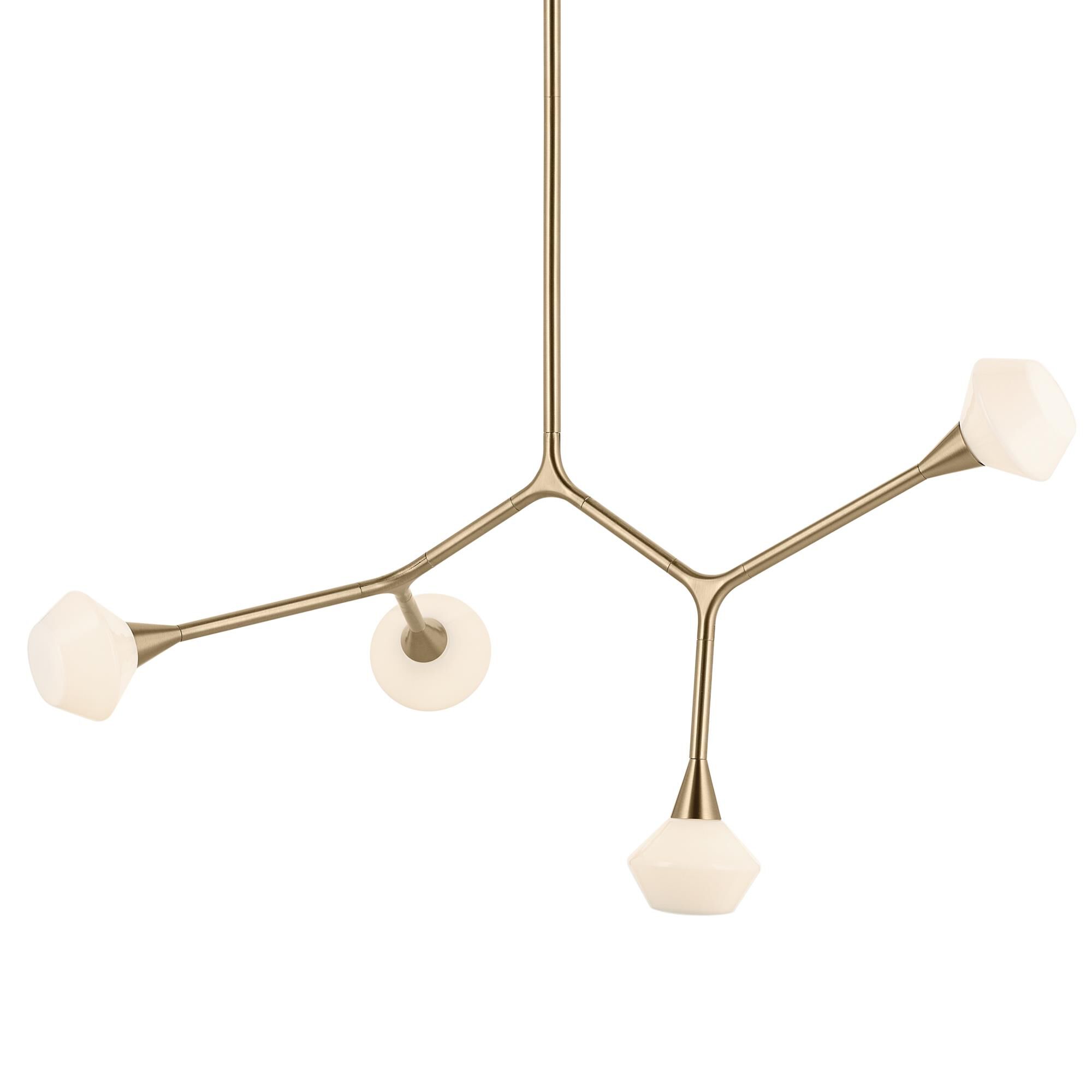 Shown in Champagne Bronze finish and Opal glass