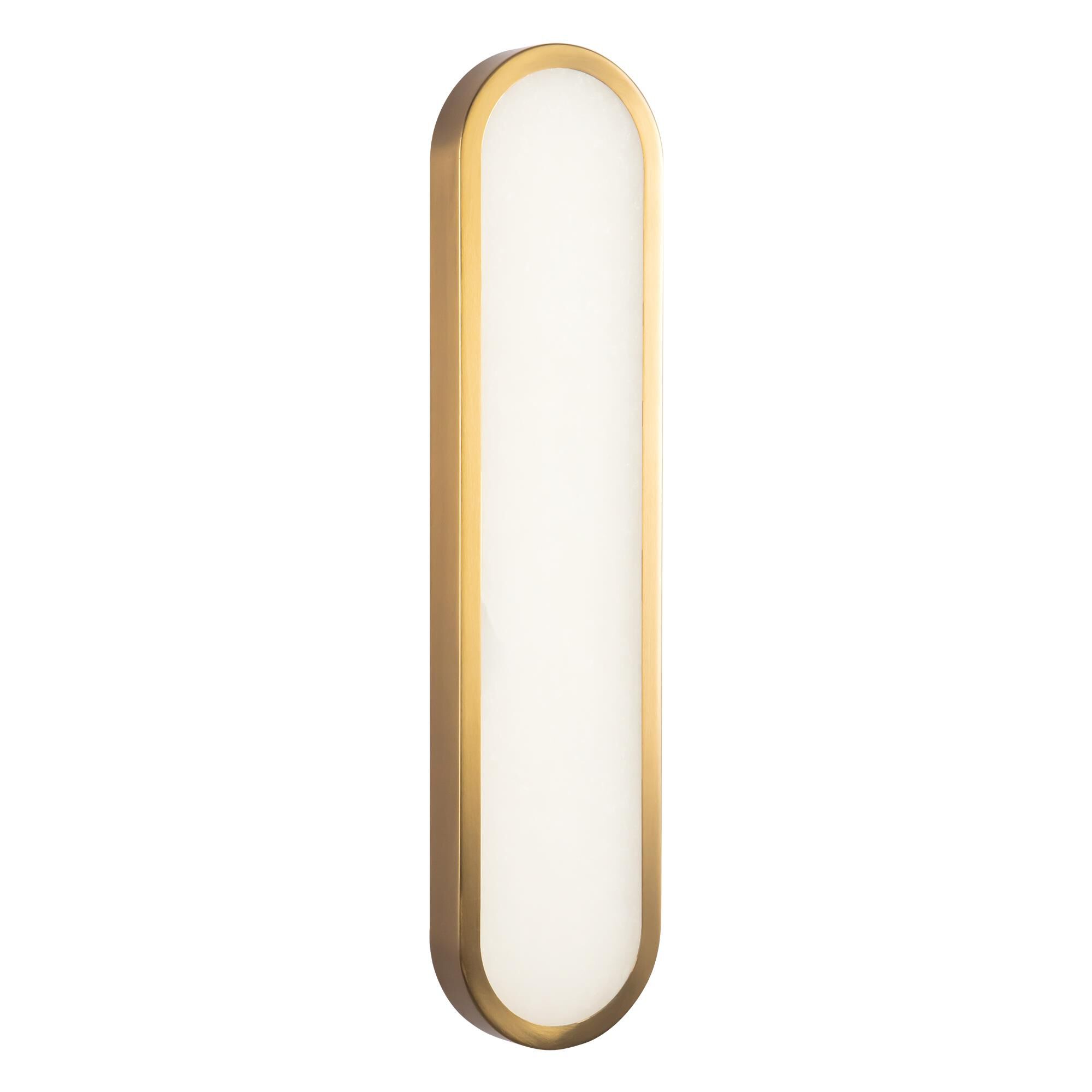 Shown in Brushed Gold finish and Alabaster glass