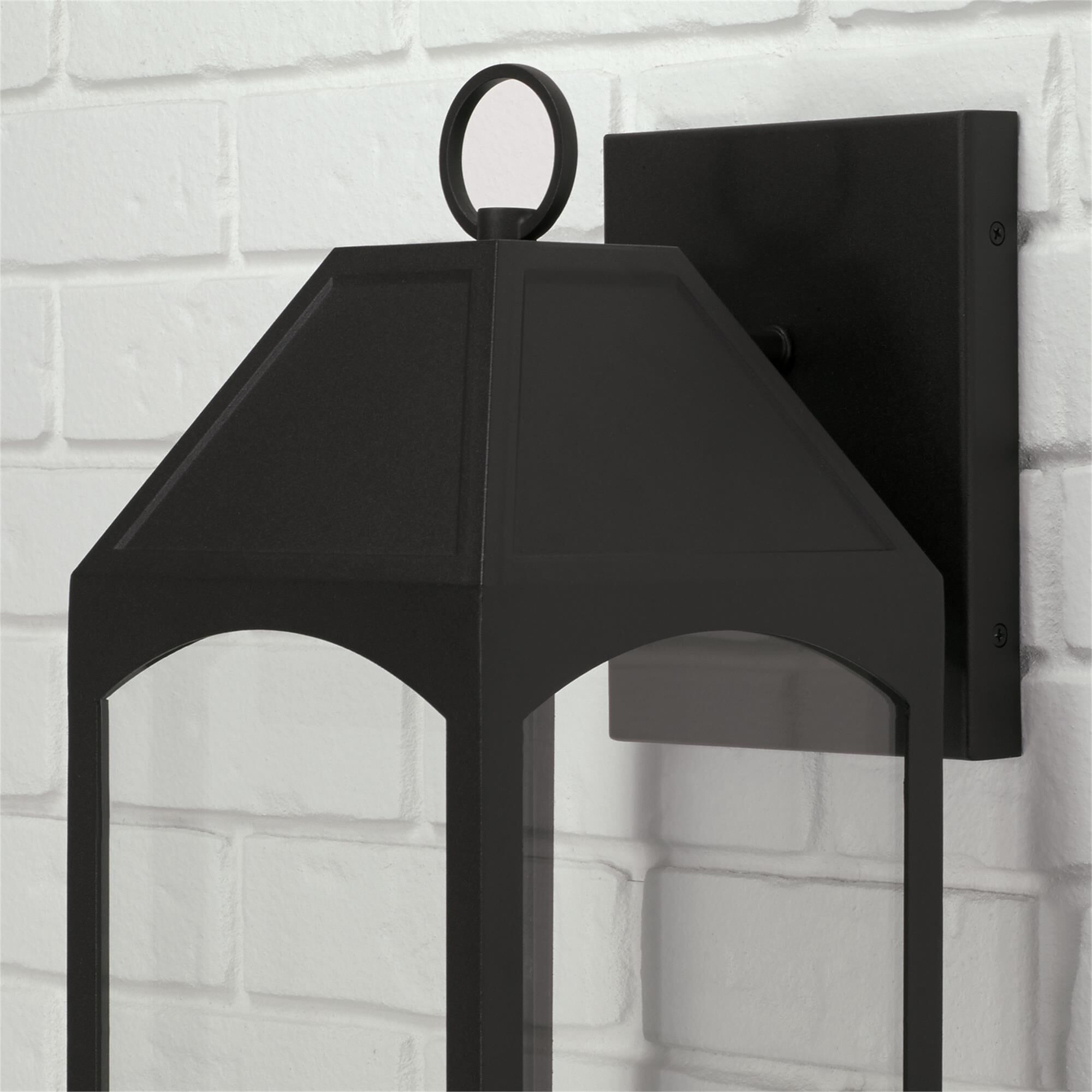 Shown in Black finish and Clear glass