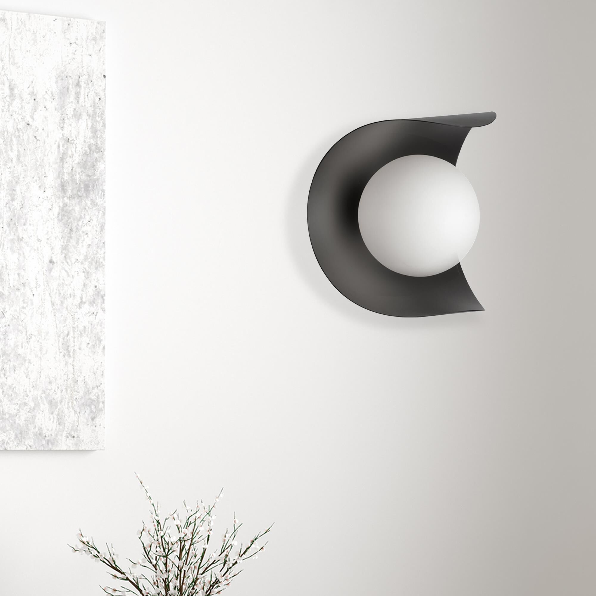 Shown in Black and White finish and White Globe glass and White accent