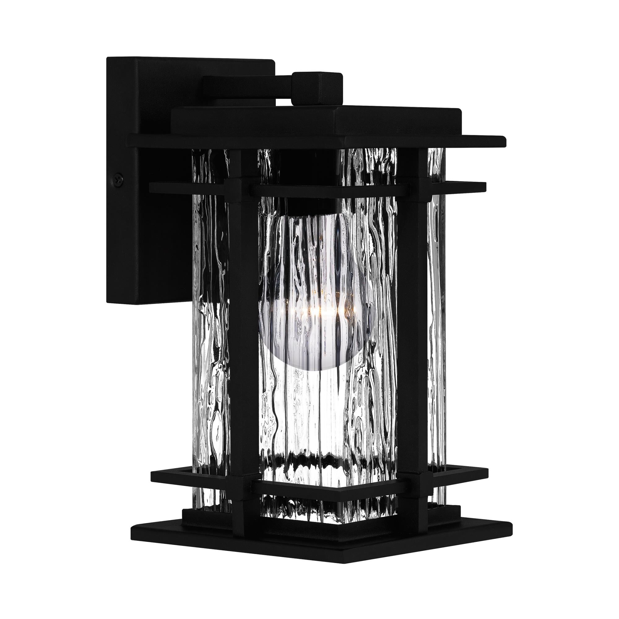 Shown in Earth Black finish and Clear Textured Glass shade