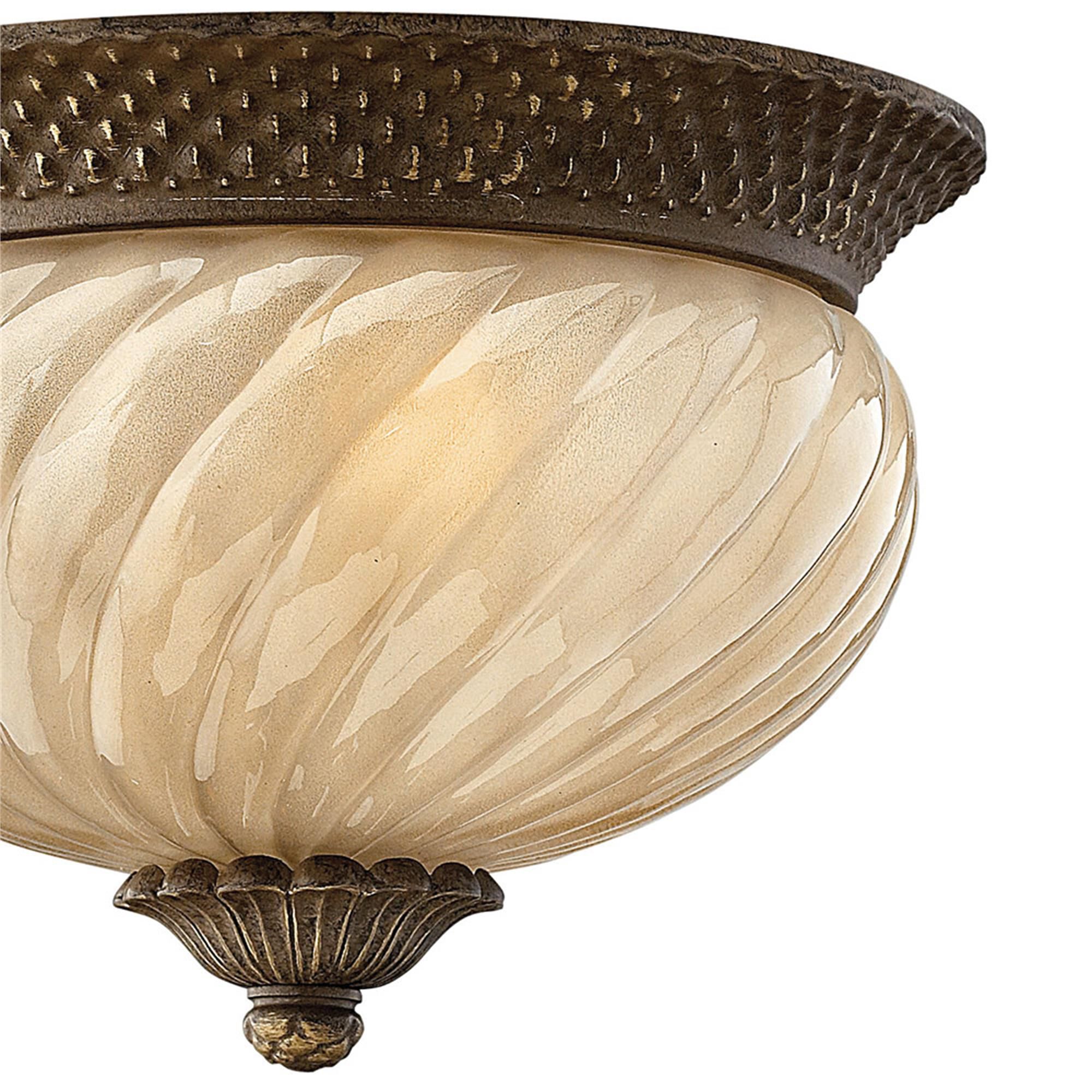 Plantation 12 Inch 2 Light Outdoor Flush Mount,