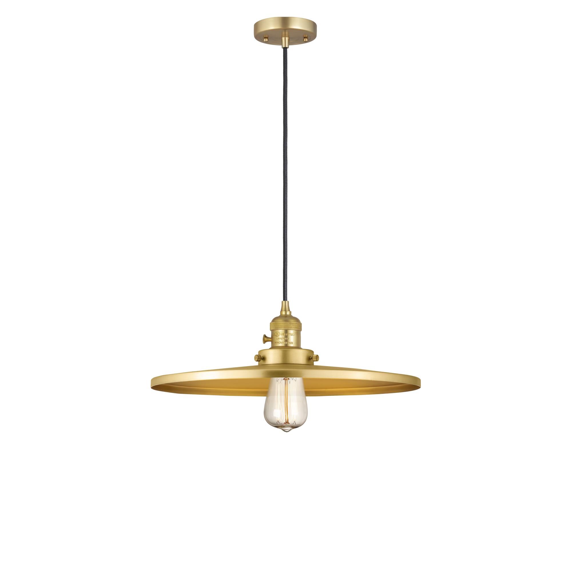 Shown in Satin Gold finish and Satin Gold shade