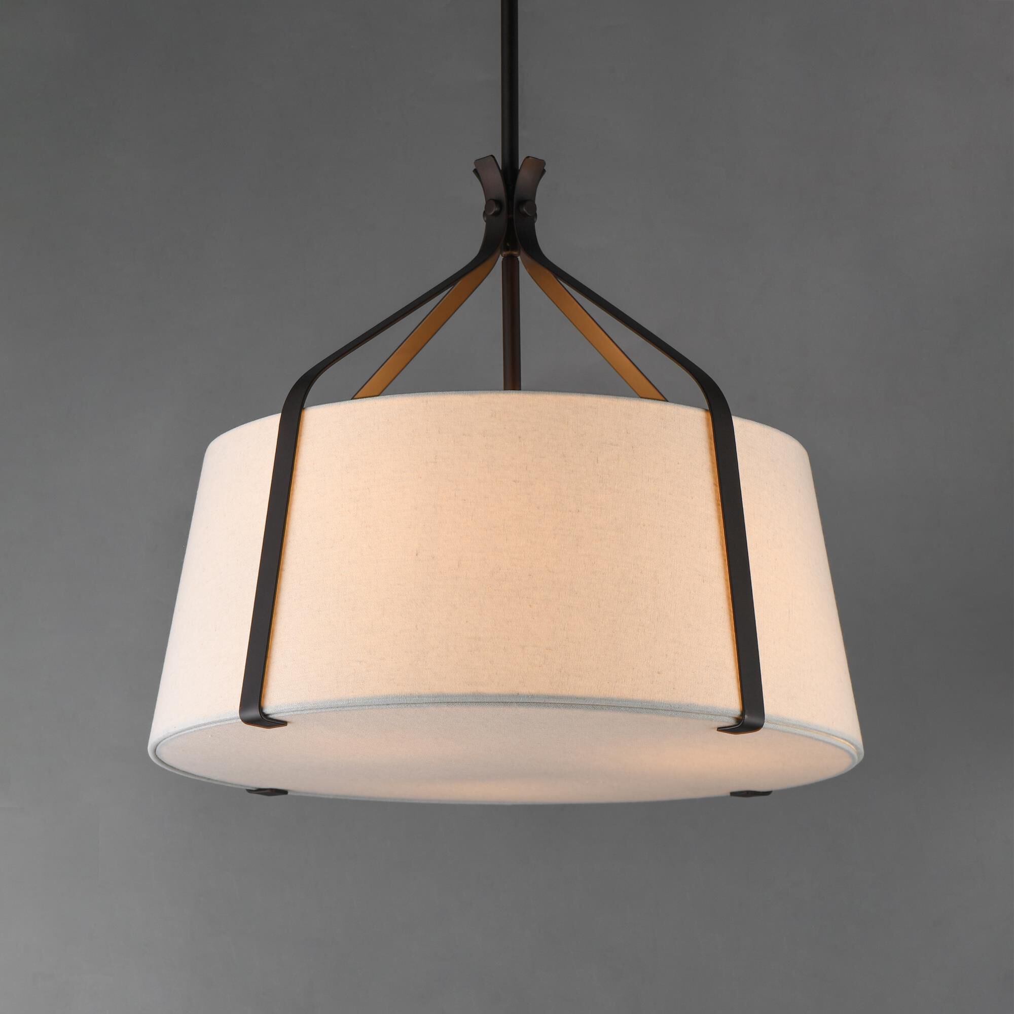 Shown in Dark Bronze finish and Cloth shade