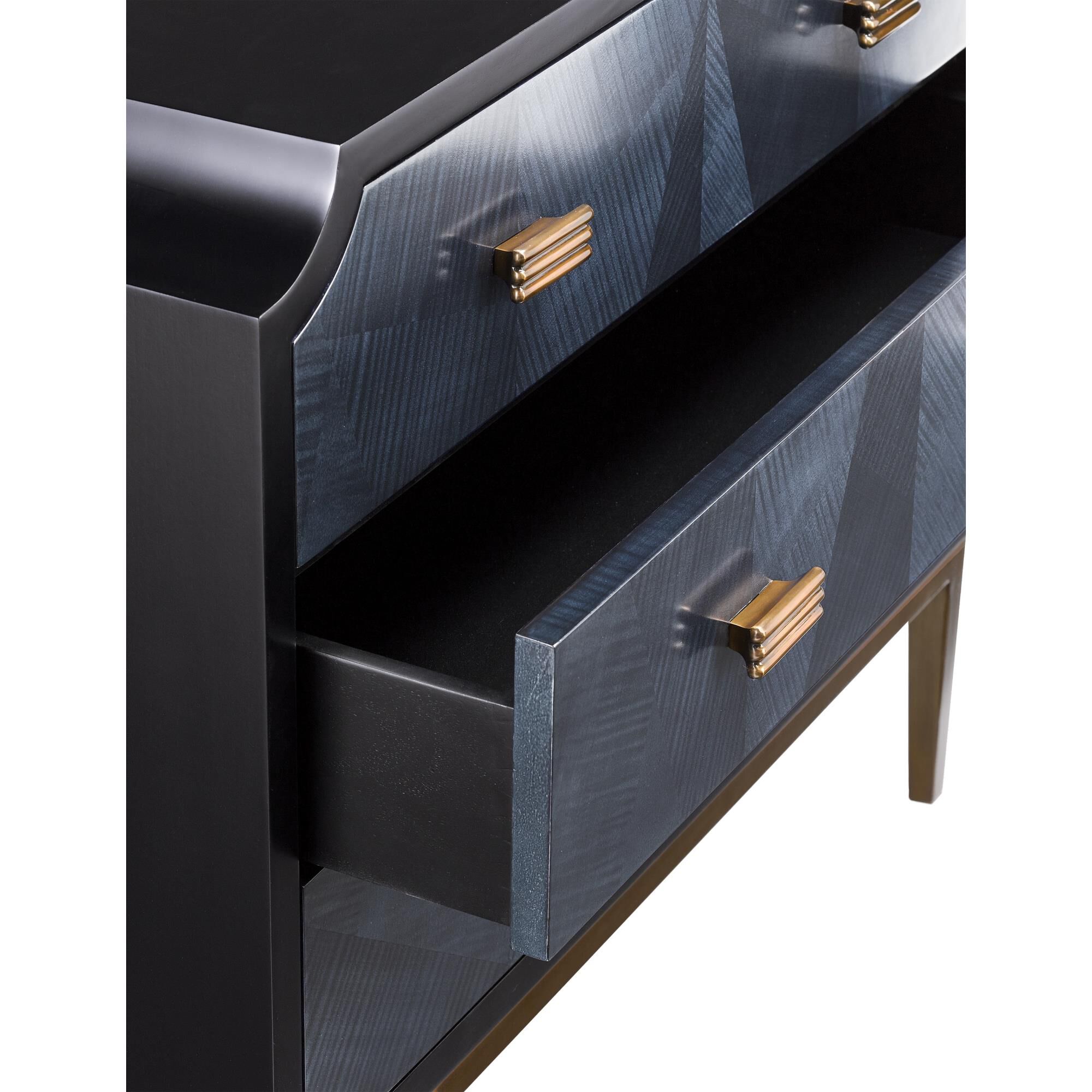 Shown in Dark Sapphire/Caviar Black/Antique Brass finish