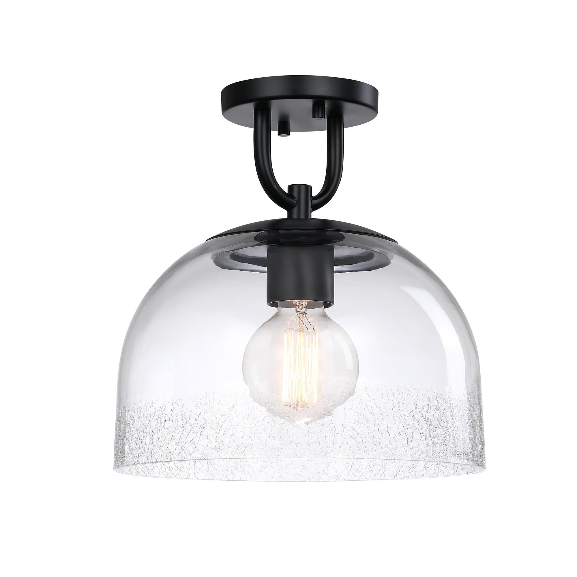 Shown in Matte Black finish and Clear Ice glass