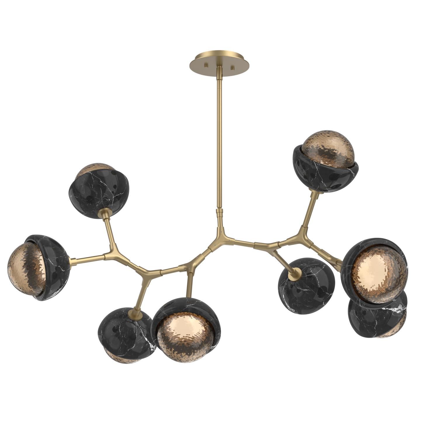 Shown in Novel Brass finish and Bronze glass and Black Marble accent