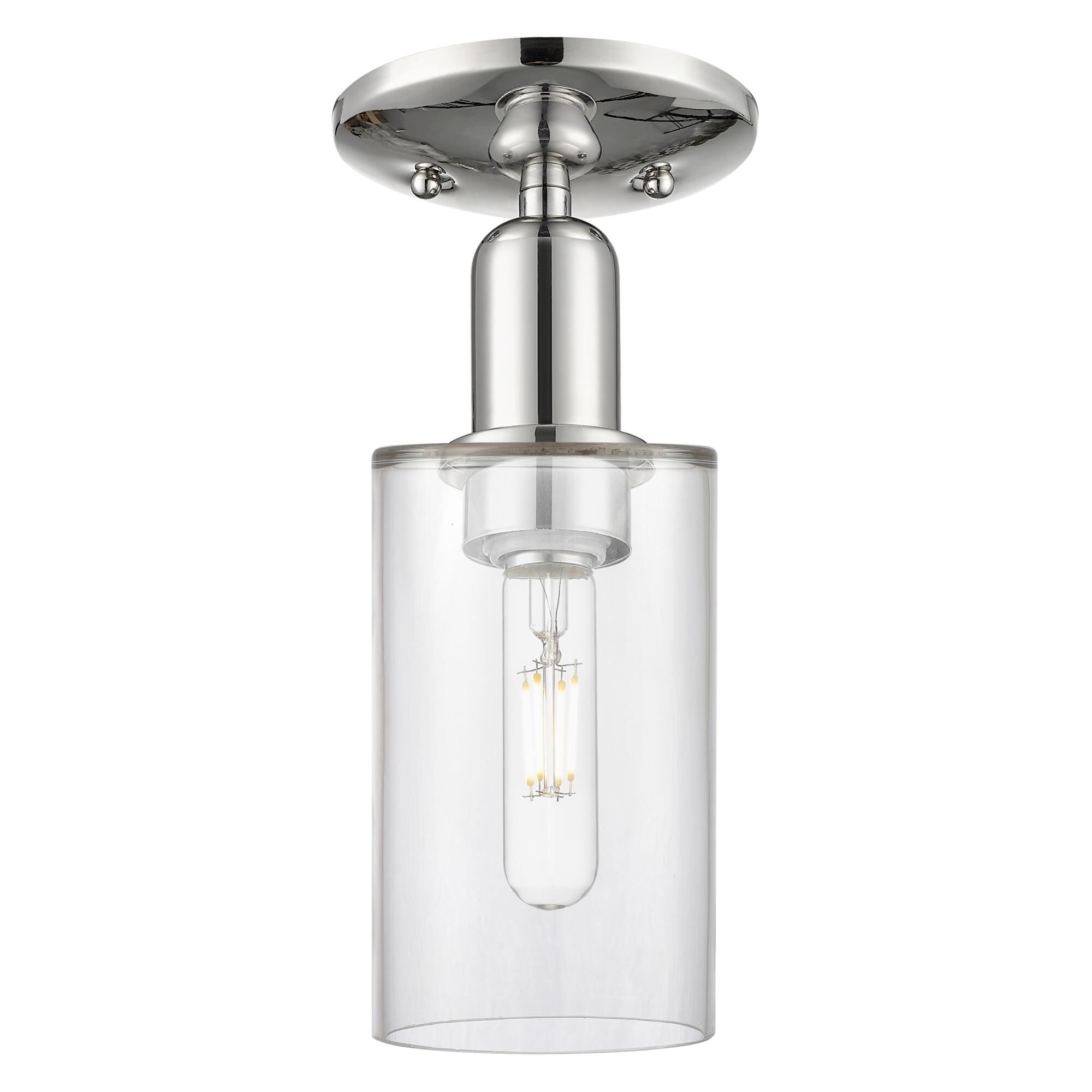 Shown in Polished Nickel finish and Clear glass