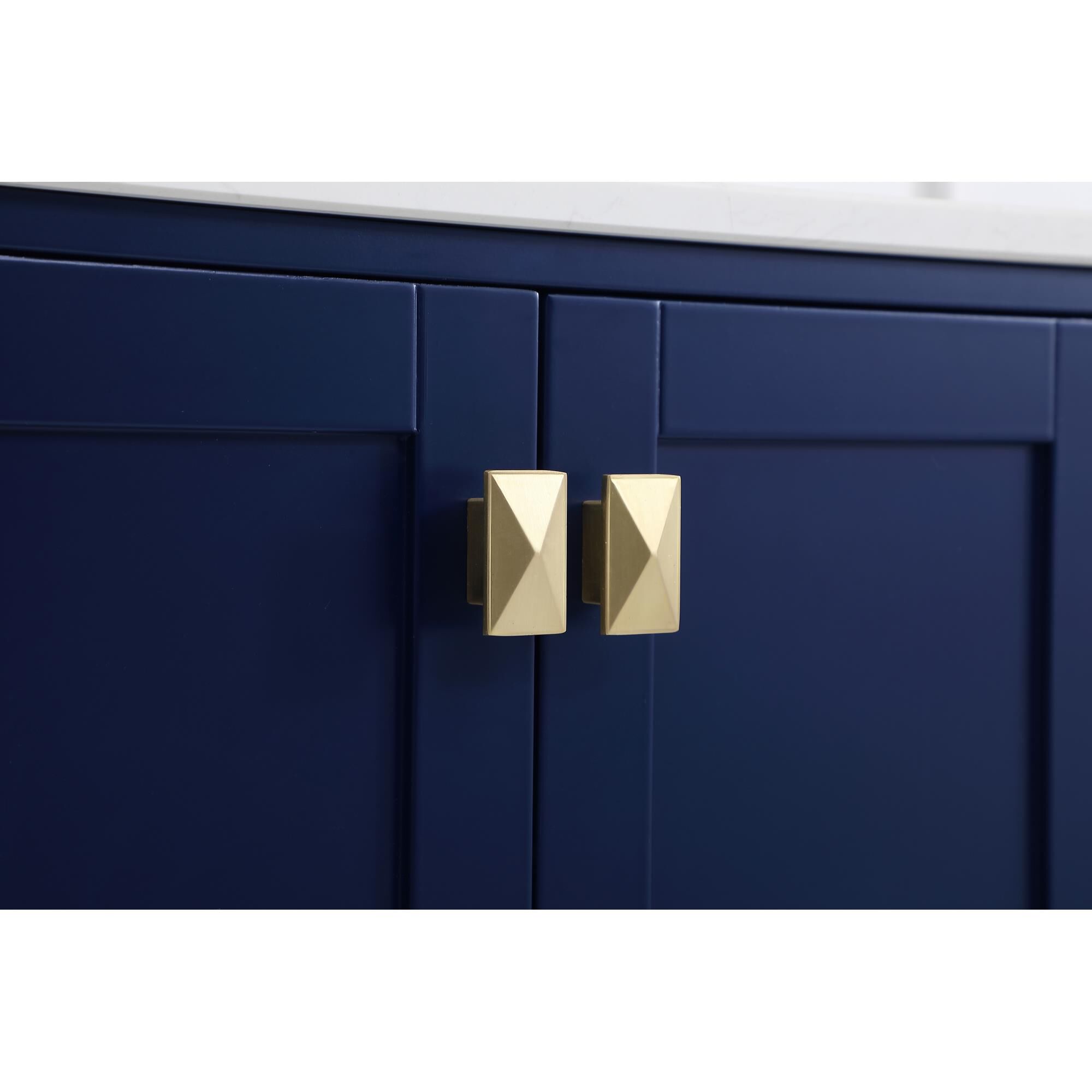 Shown in Blue And Gold With Carrara White Marble finish