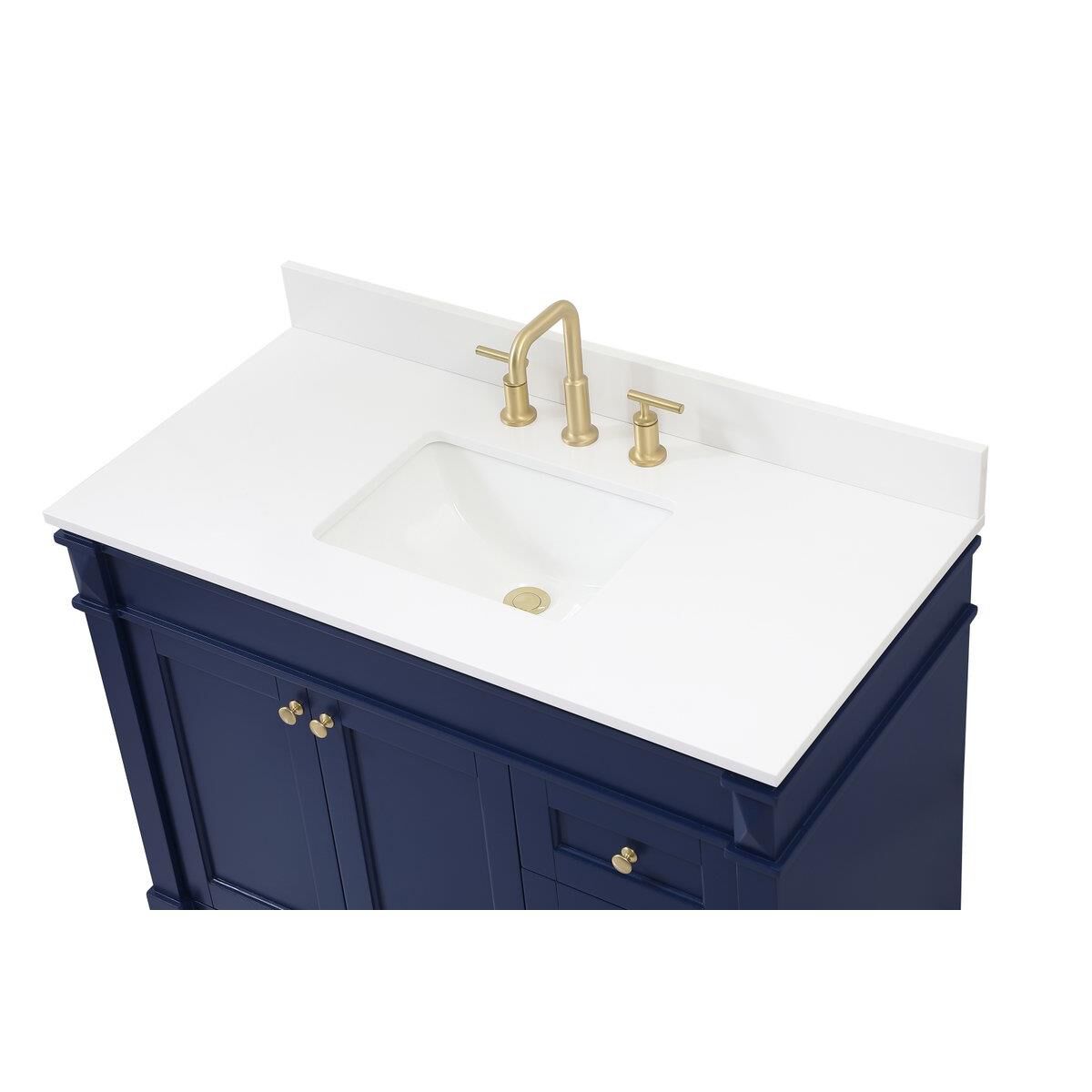 Shown in Blue finish and Backsplash accent