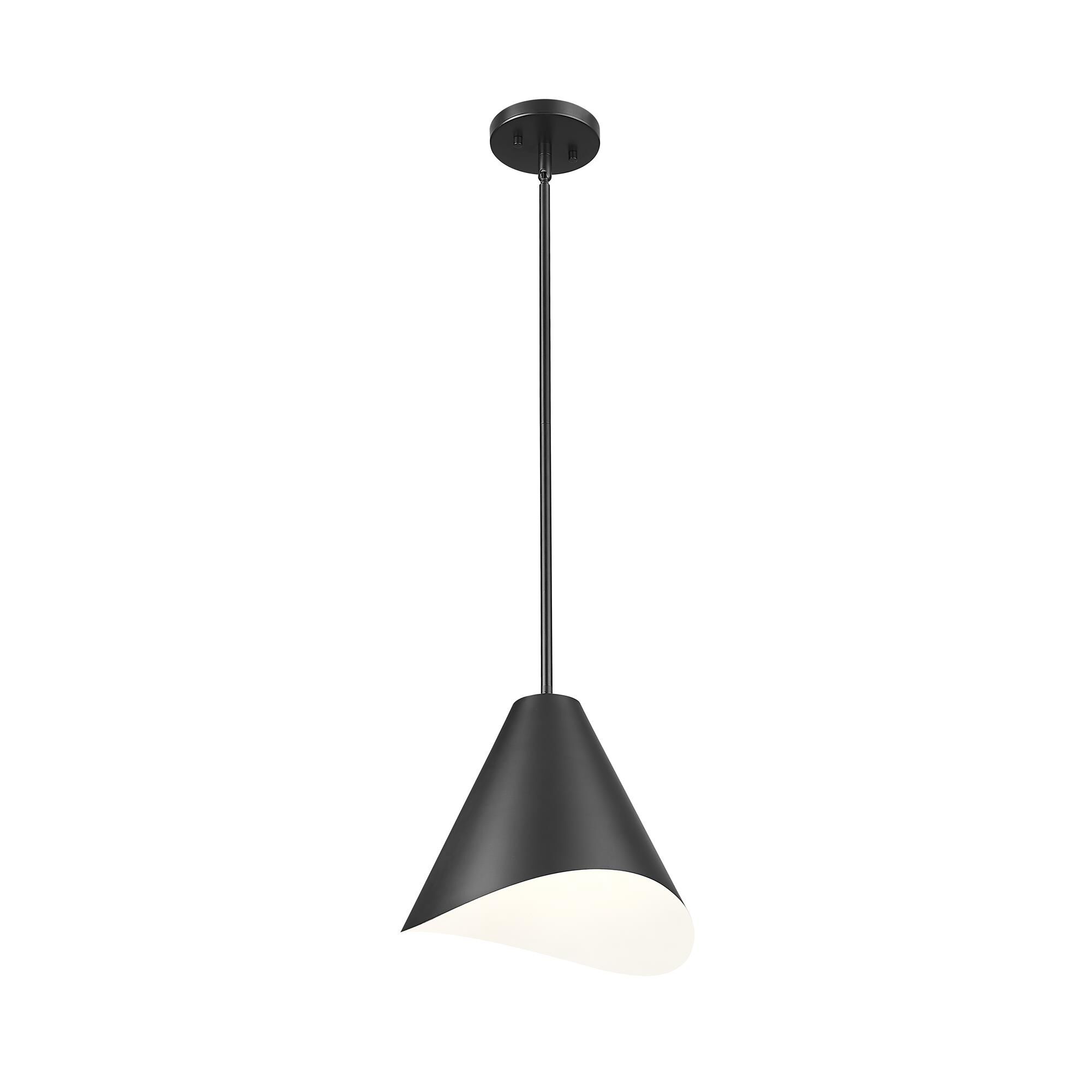 Shown in Matte Black finish and Matte Black And Inner White glass and Matte Black And Inner White shade
