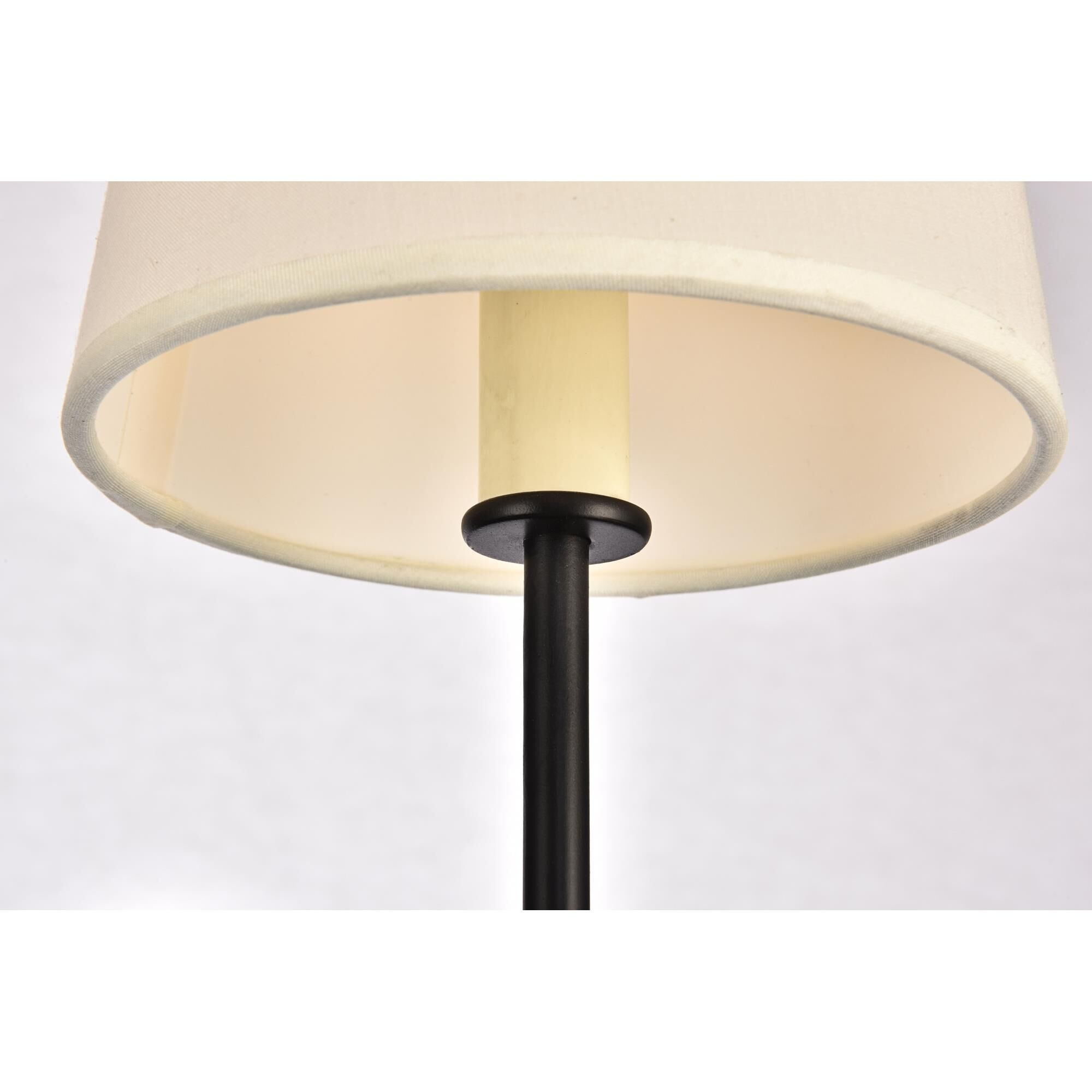 Shown in Black finish and Off-White Fabric shade