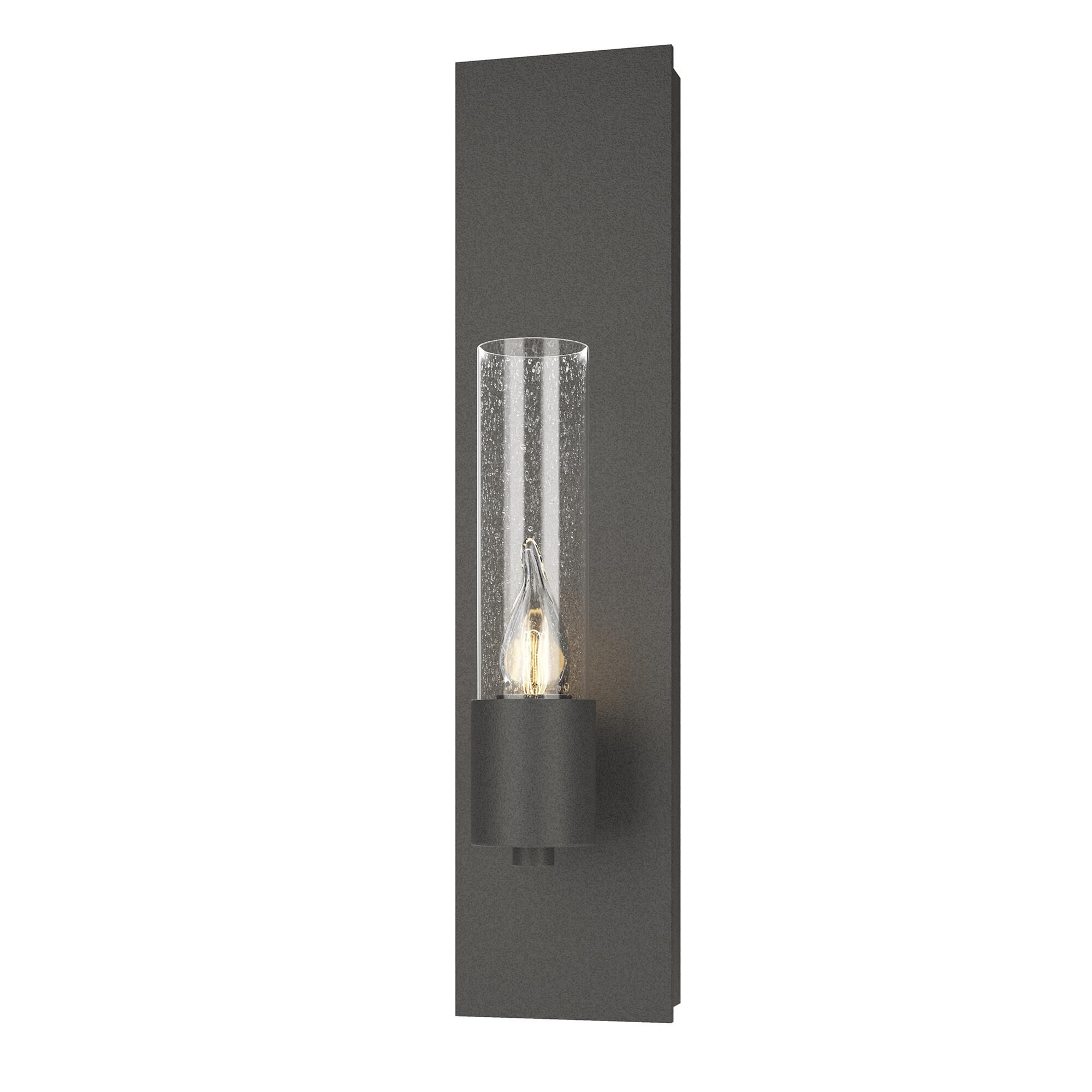 Shown in Natural Iron finish and Seeded Clear  glass