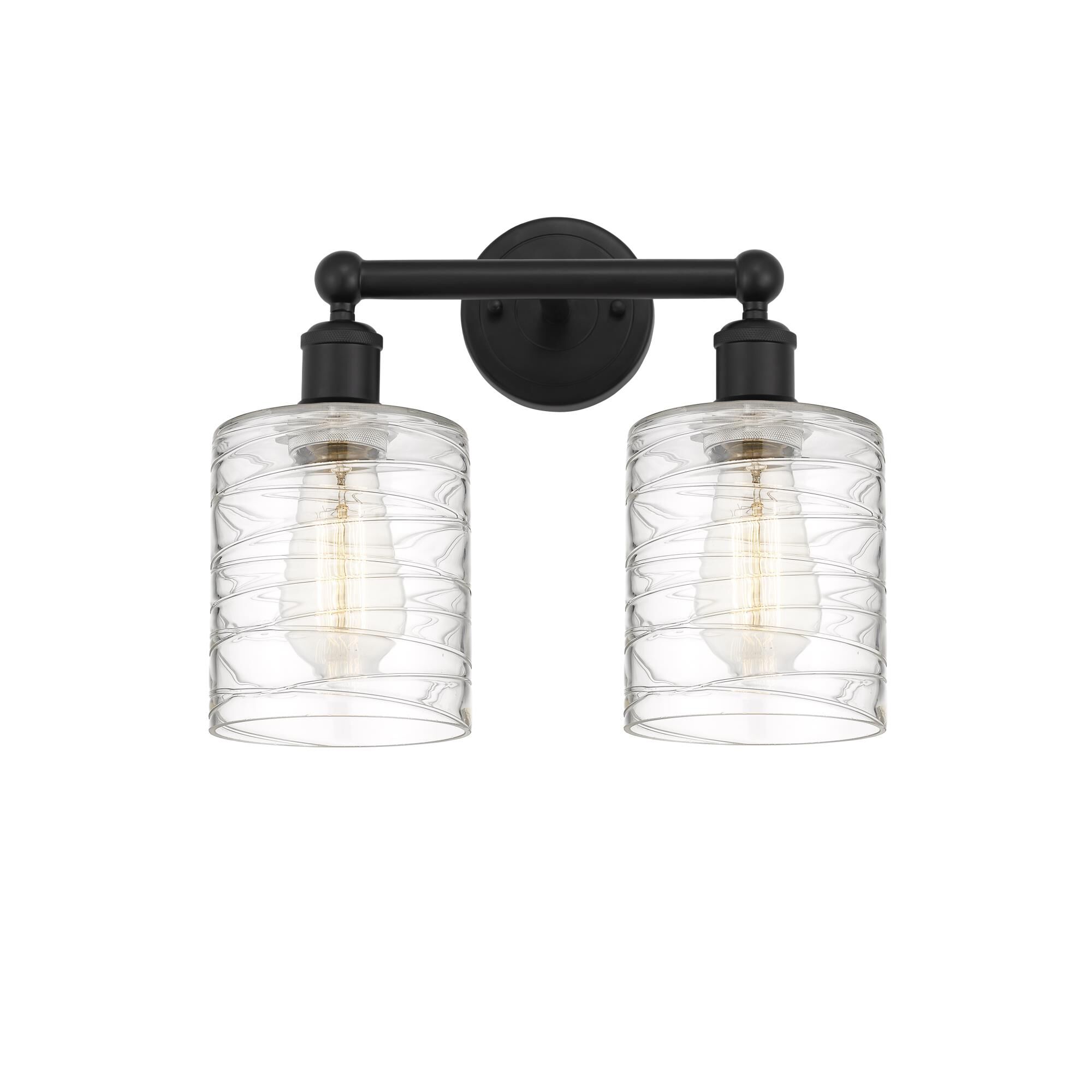 Shown in Matte Black, Deco Swirl finish and Deco Swirl glass and Deco Swirl Glass shade