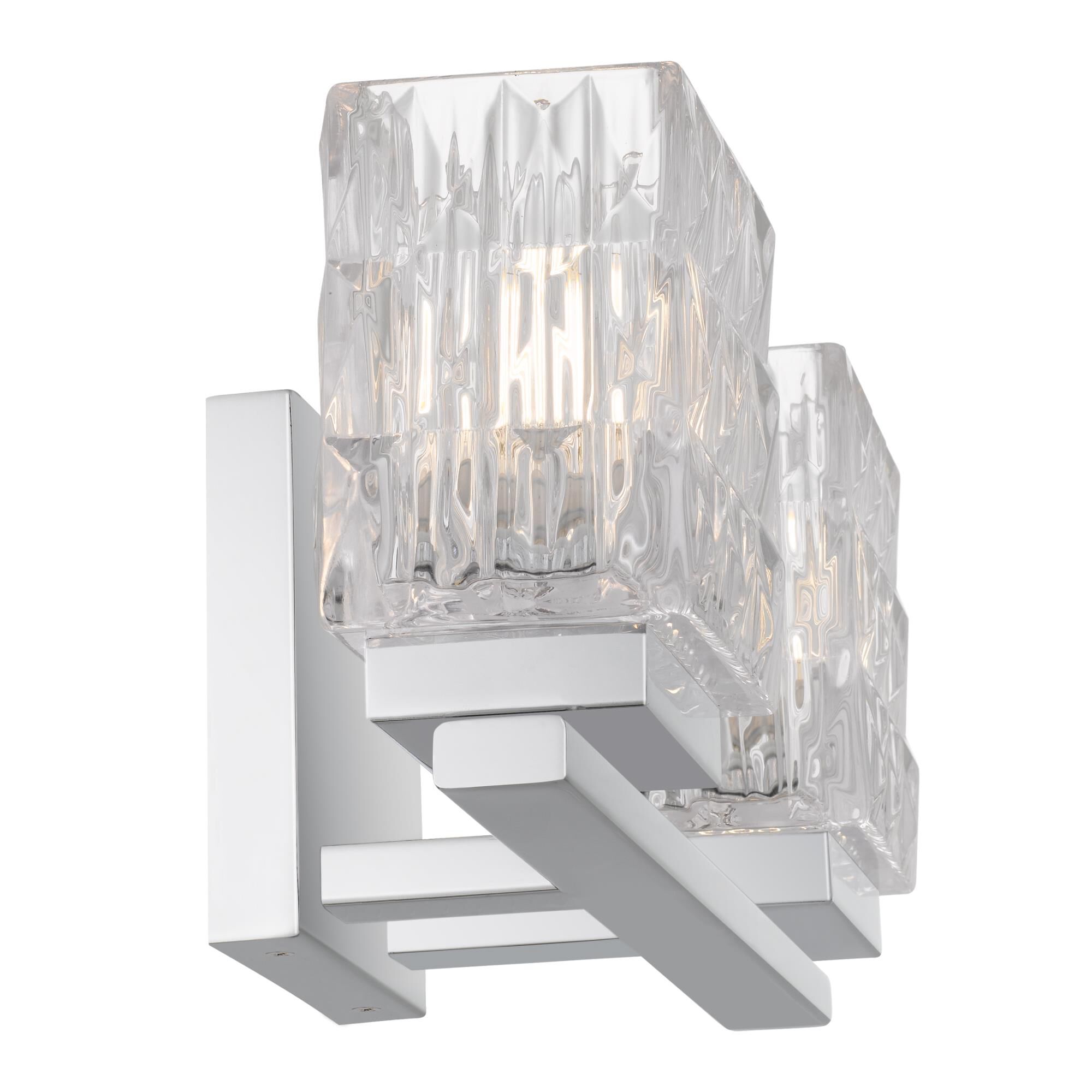 Shown in Polished Chrome finish and Clear Crystal Glass shade