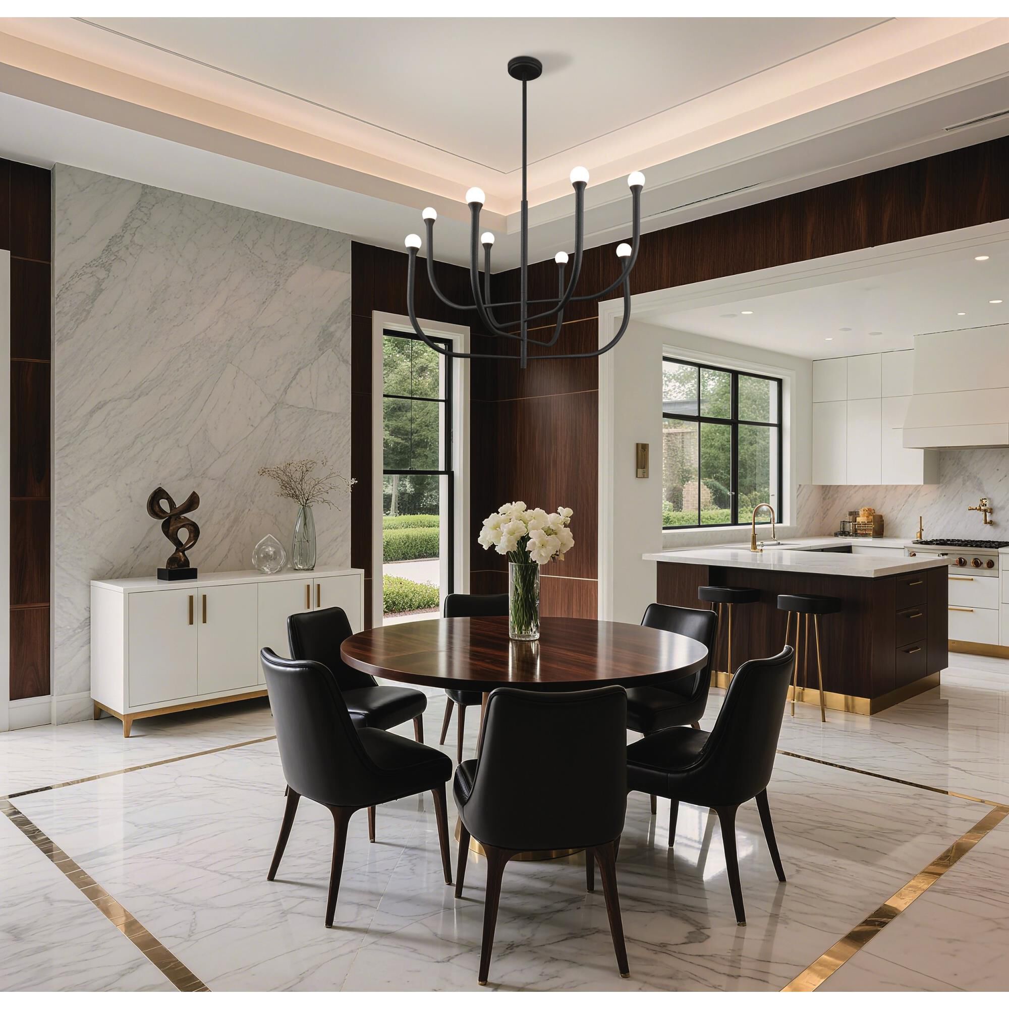 Shown in Plaster Black finish and Opal glass