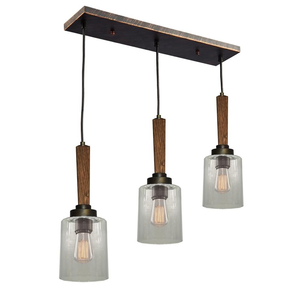 Legno Rustico 26 Inch 3 Light Linear Suspension Light by Artcraft