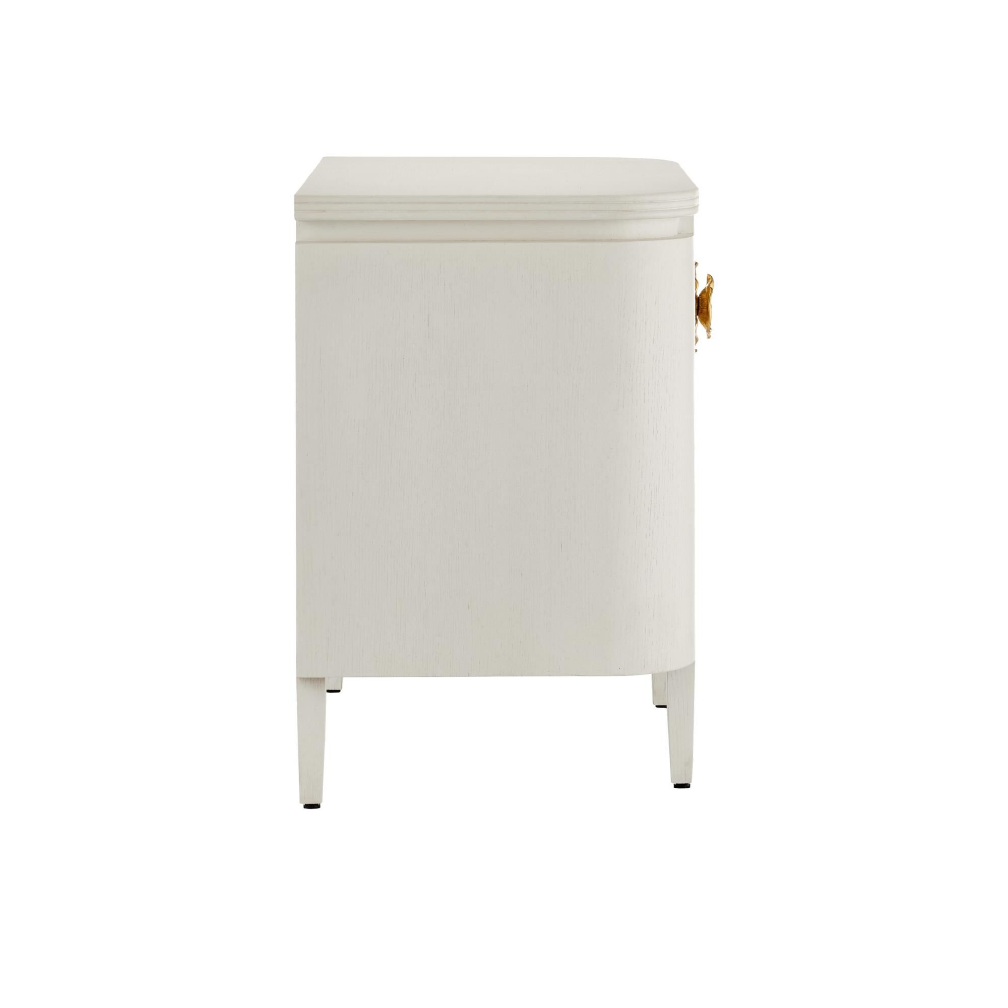 Shown in Cerused White and Brass finish