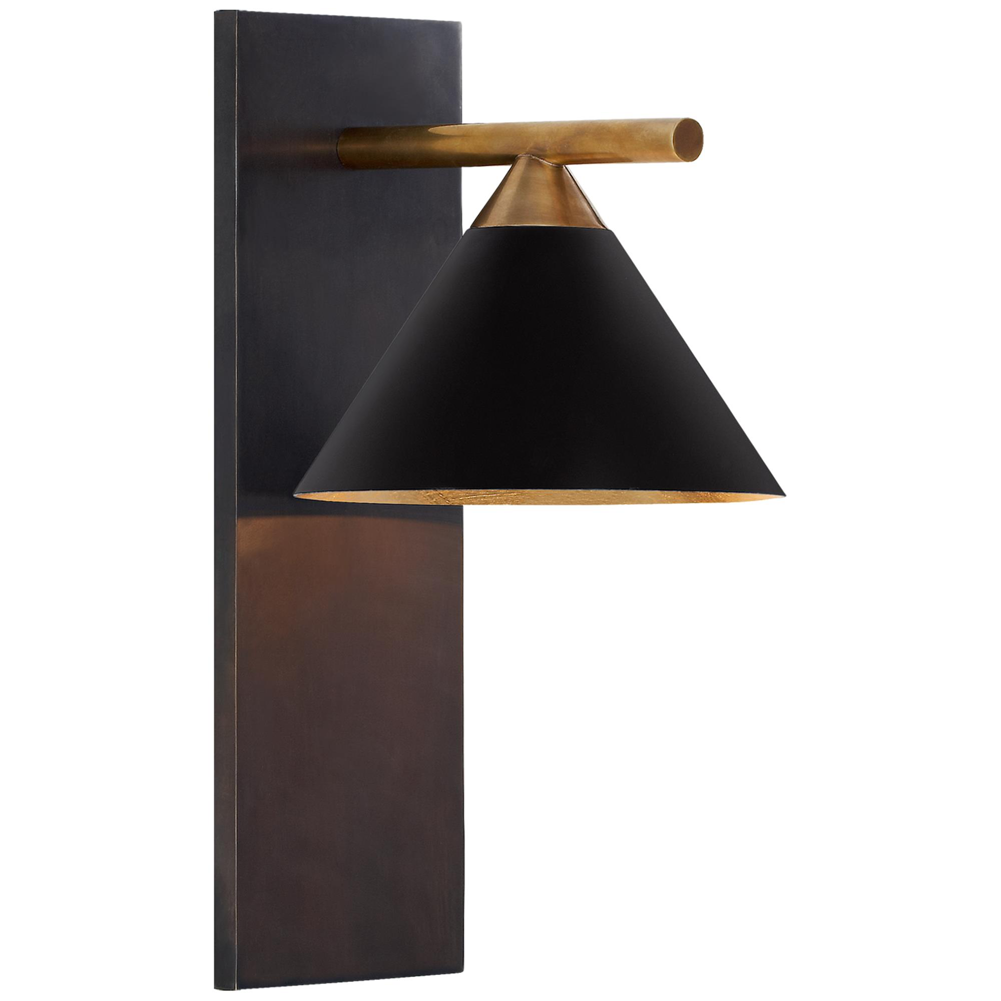 Shown in Bronze - Antique Burnished Brass finish and Black shade