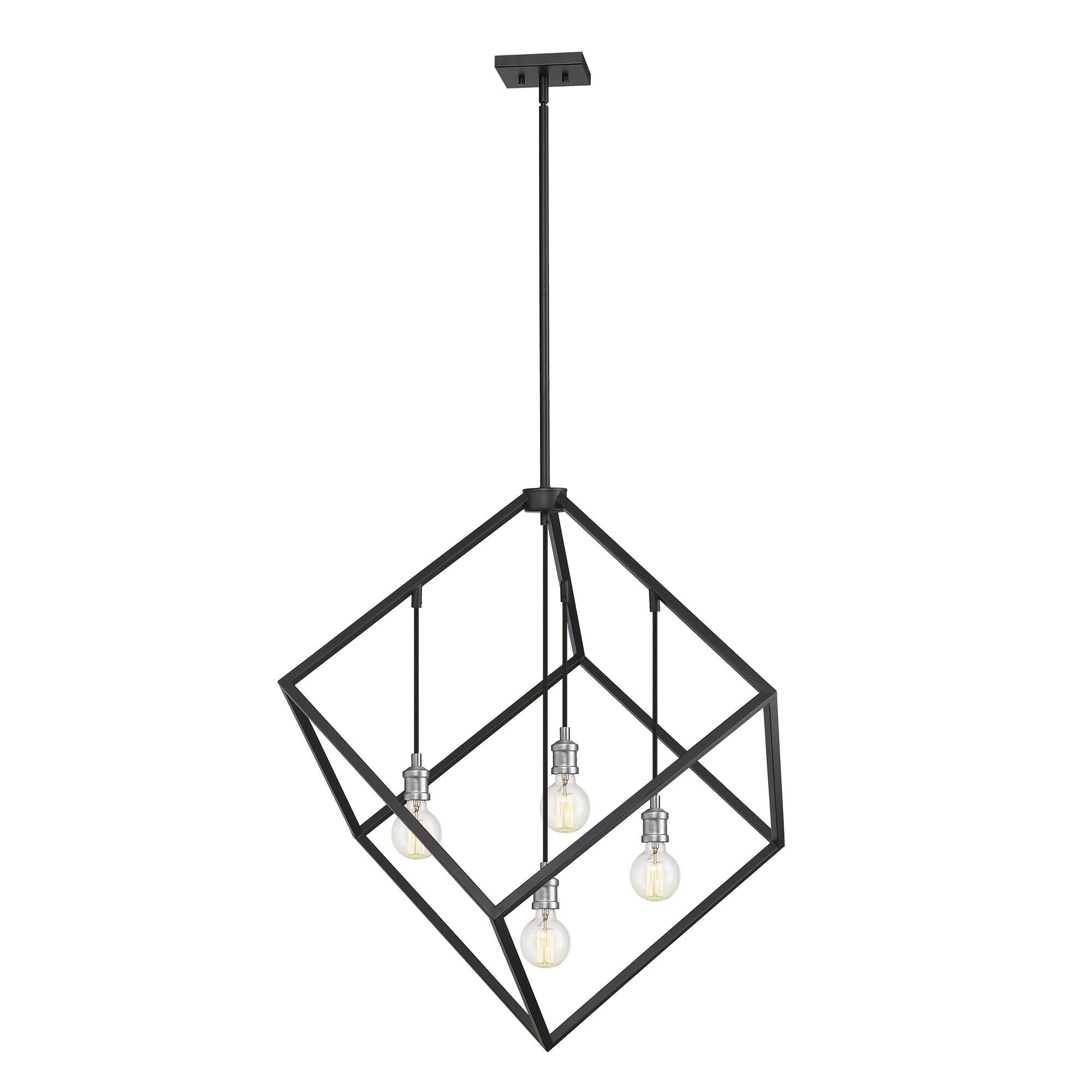 Shown in Matte Black + Brushed Nickel finish and --- glass and --- shade