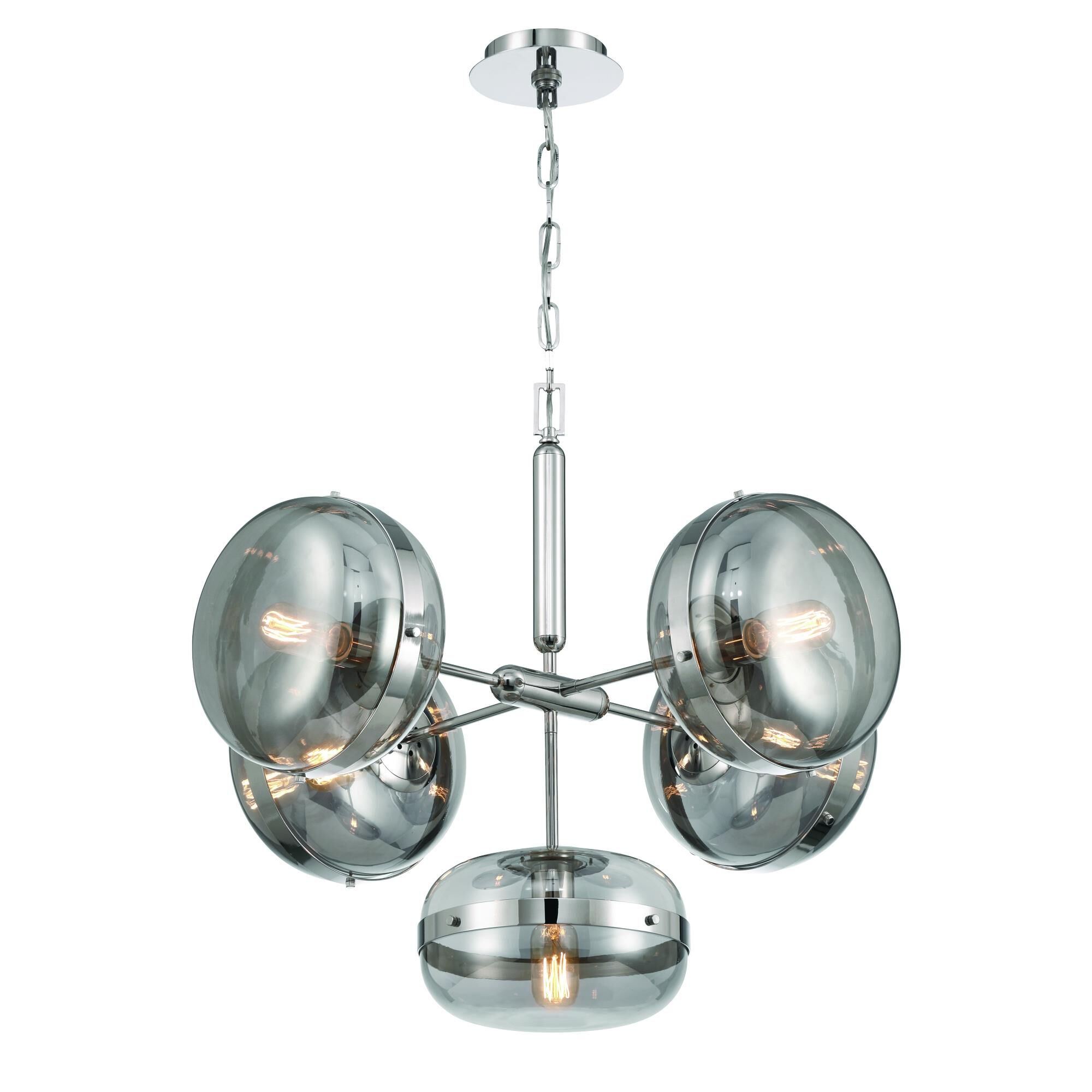 Shown in Nickel finish and Smoke  glass