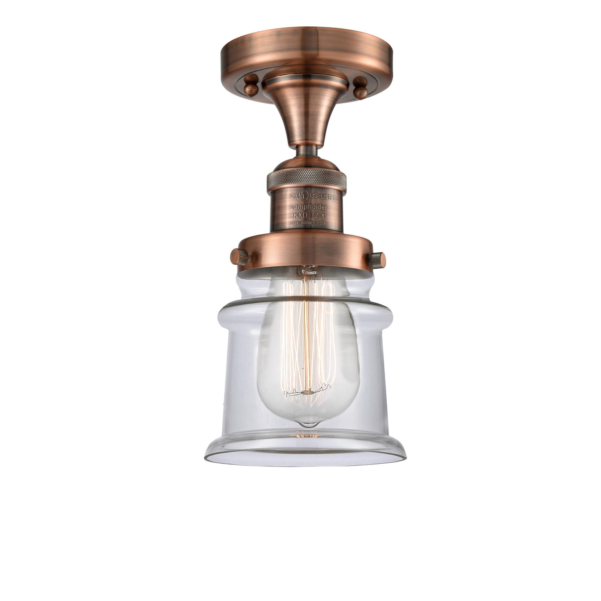 Shown in Antique Copper finish and Clear glass