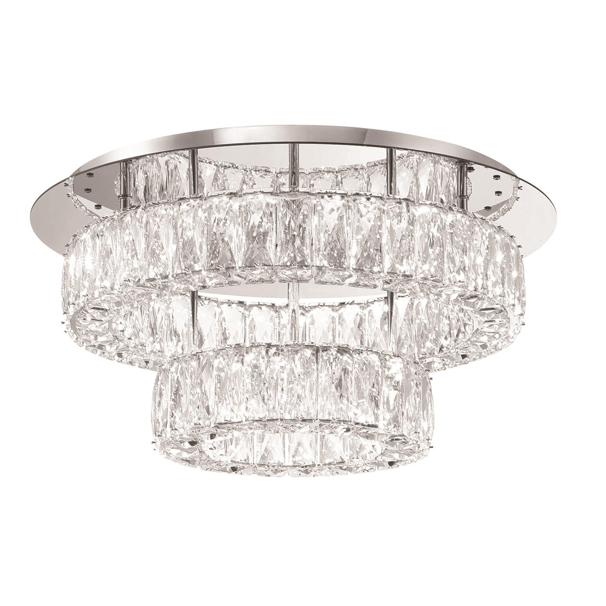 Shown in Polished Chrome finish and Clear Hand Cut crystal