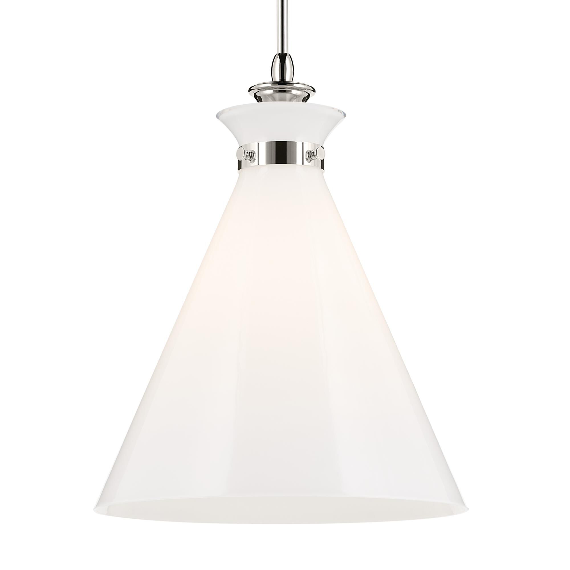 Shown in Polished Nickel finish and Opal glass