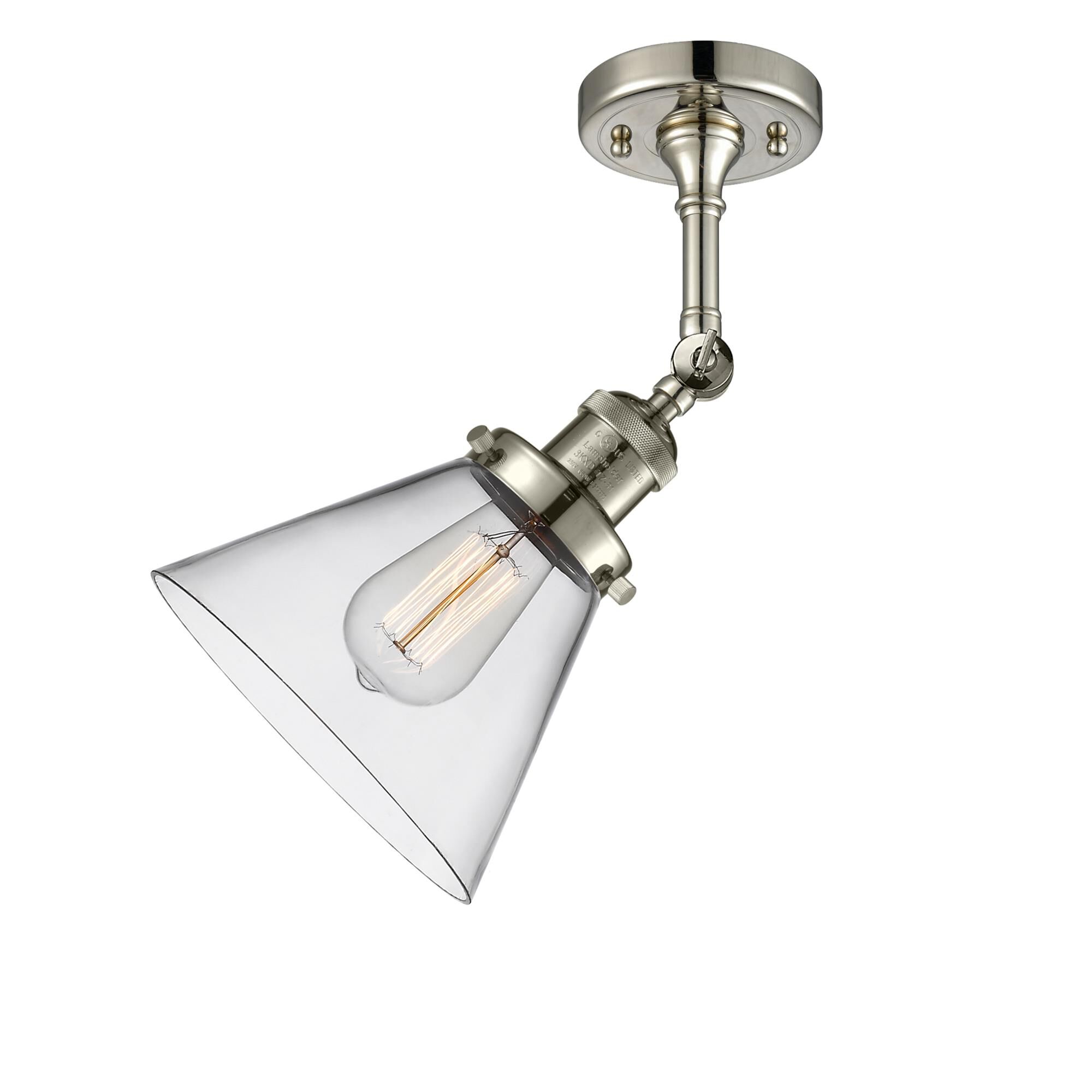 Shown in Polished Nickel finish and Clear glass and None accent