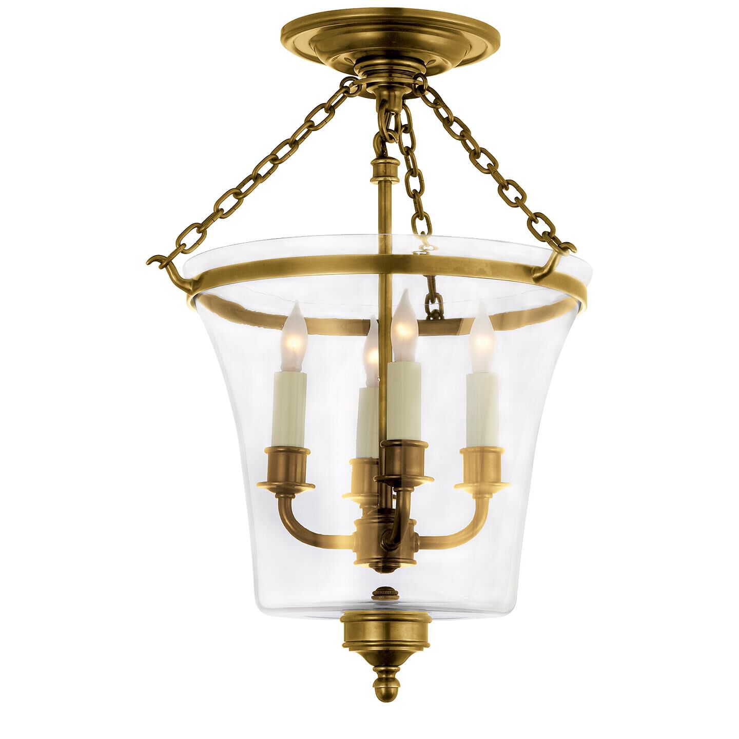 Shown in Antique-Burnished Brass finish and Clear glass
