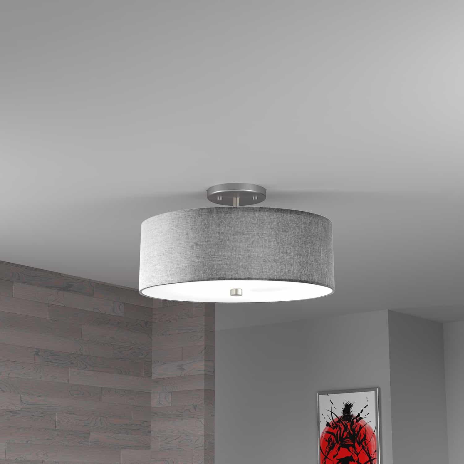 14 Inch 3 Light Semi Flush Mount by Dainolite