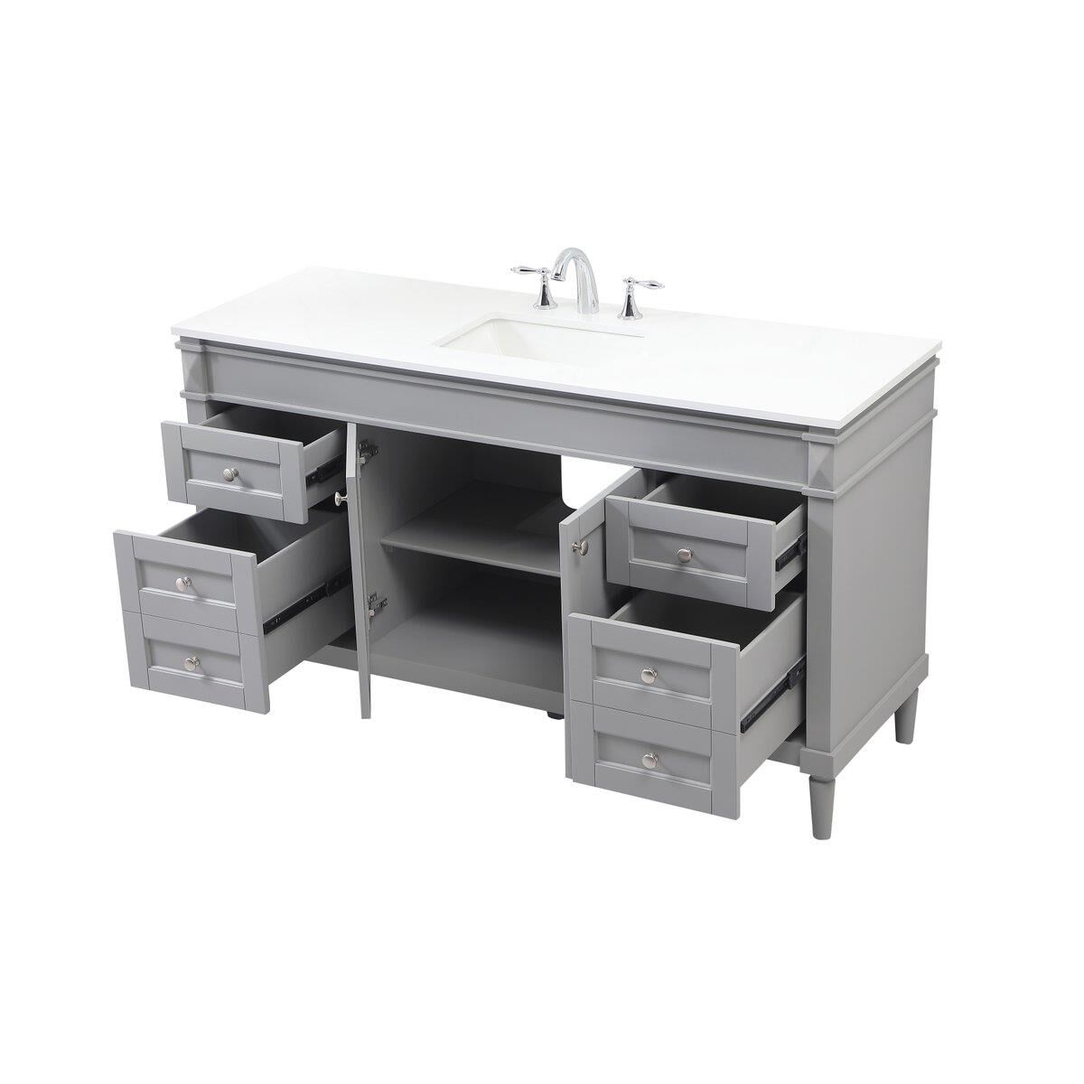 Shown in Grey finish and Single Bathroom Vanity accent