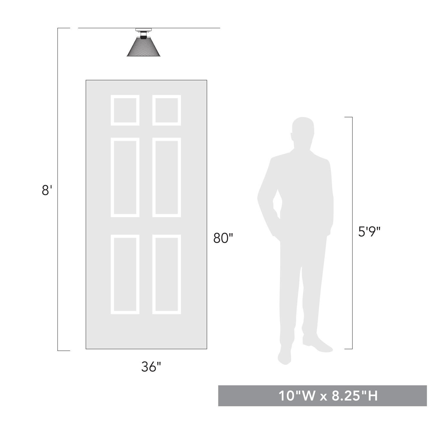 Carver 8 Inch Semi Flush Mount by Golden Lighting