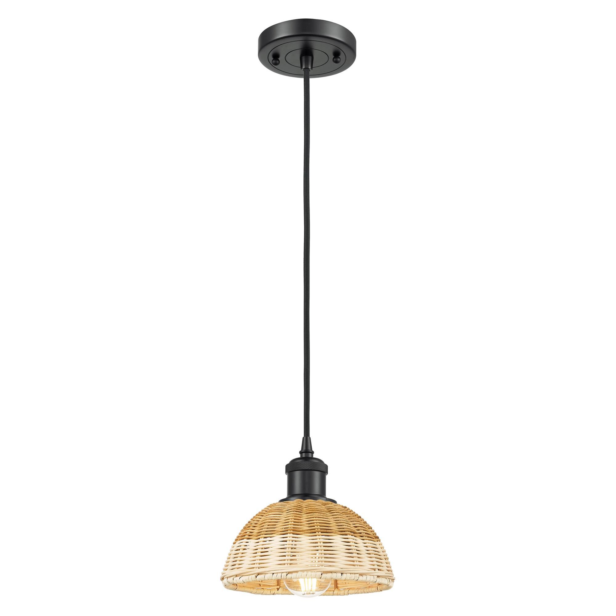 Shown in Matte Black finish and Natural shade