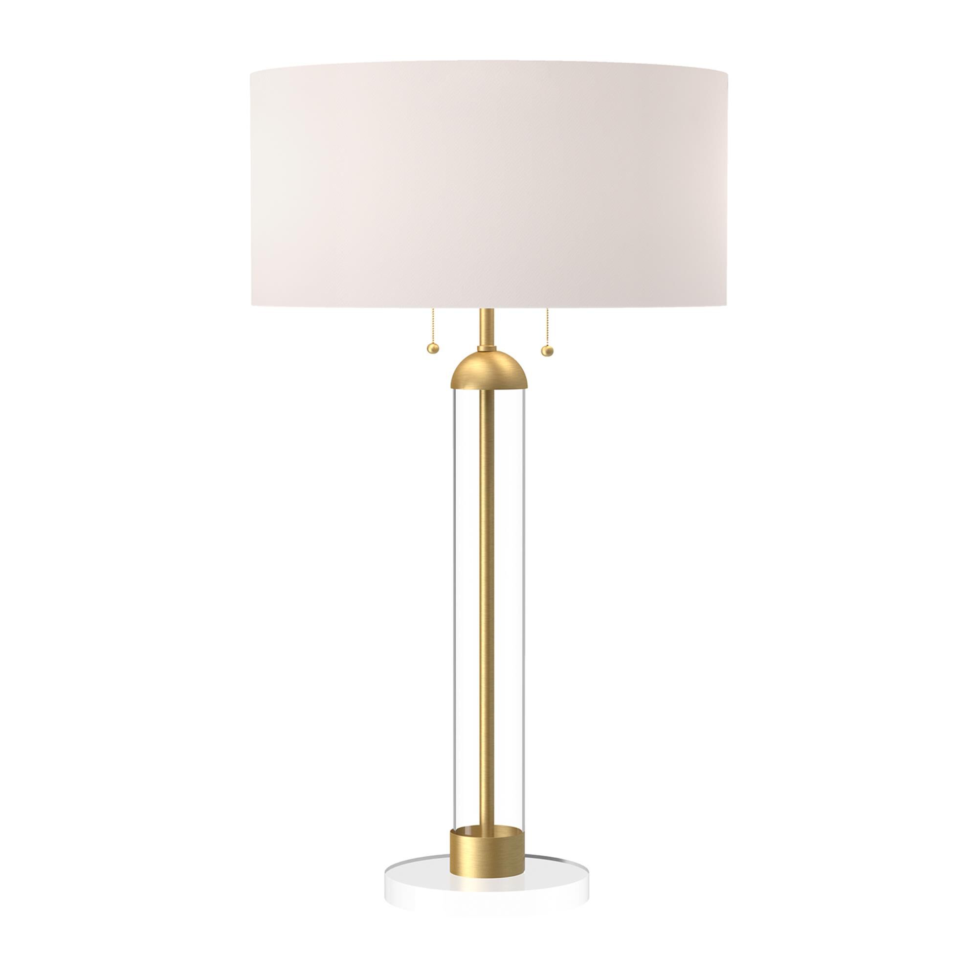Shown in Brushed Gold And White Linen finish