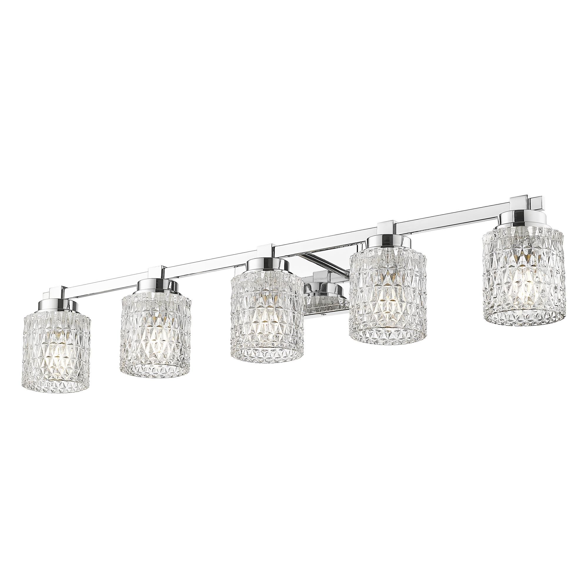 Shown in Chrome finish and Clear Diamond glass