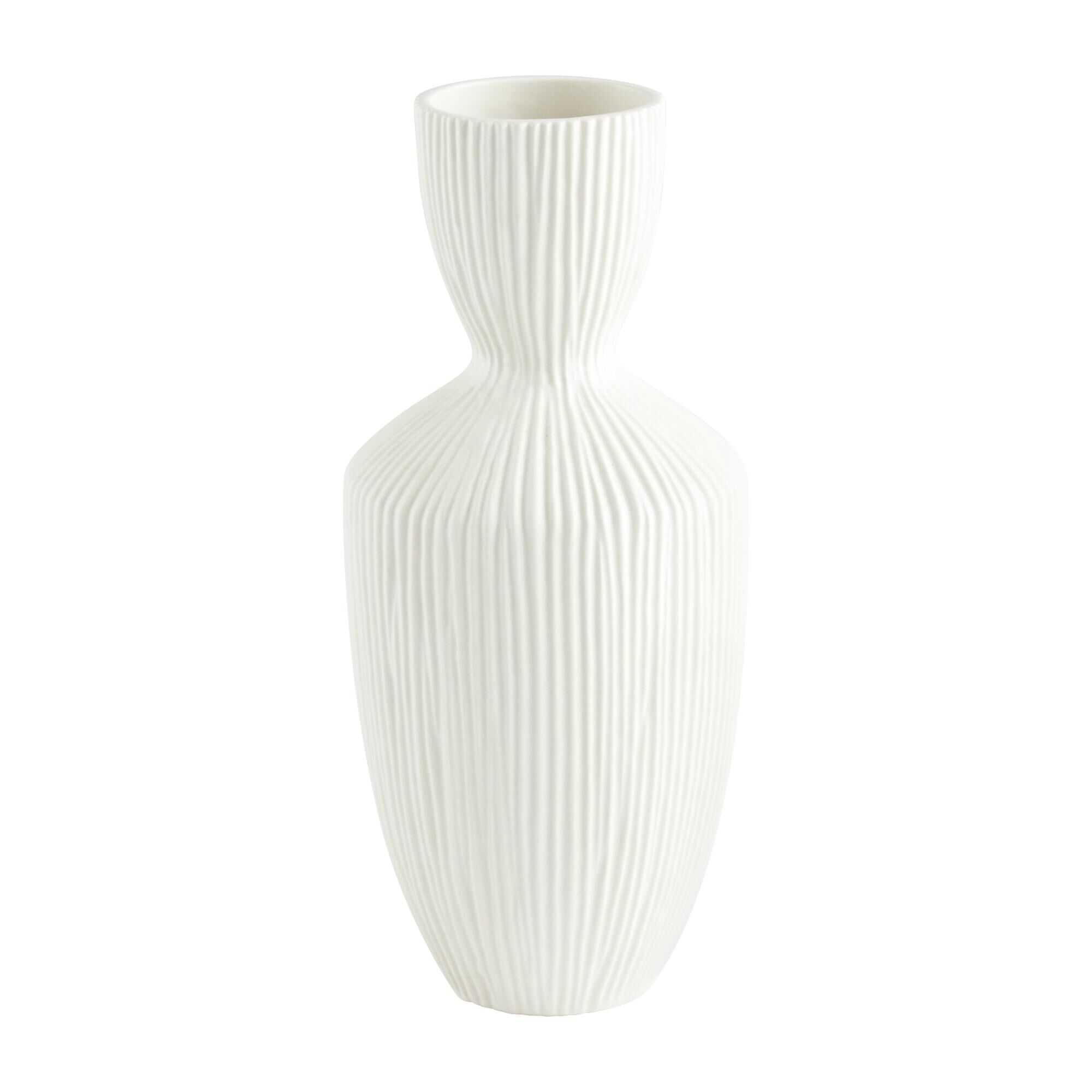 Bravo Vase | White -Small Vase-Urn by Cyan Designs