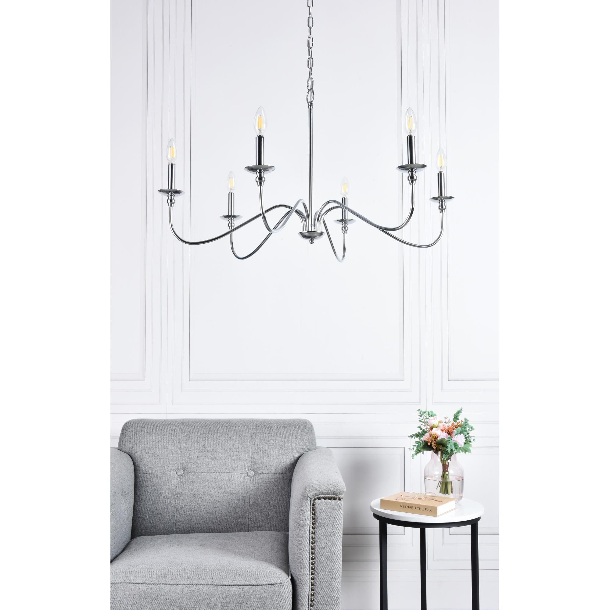 Rohan 36 Inch 6 Light Chandelier by Elegant Lighting