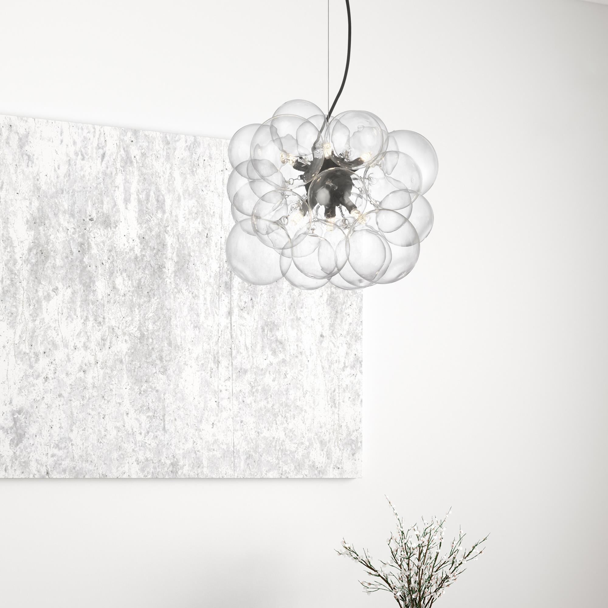 Shown in Clear and Matte Black finish and Clear Globe glass