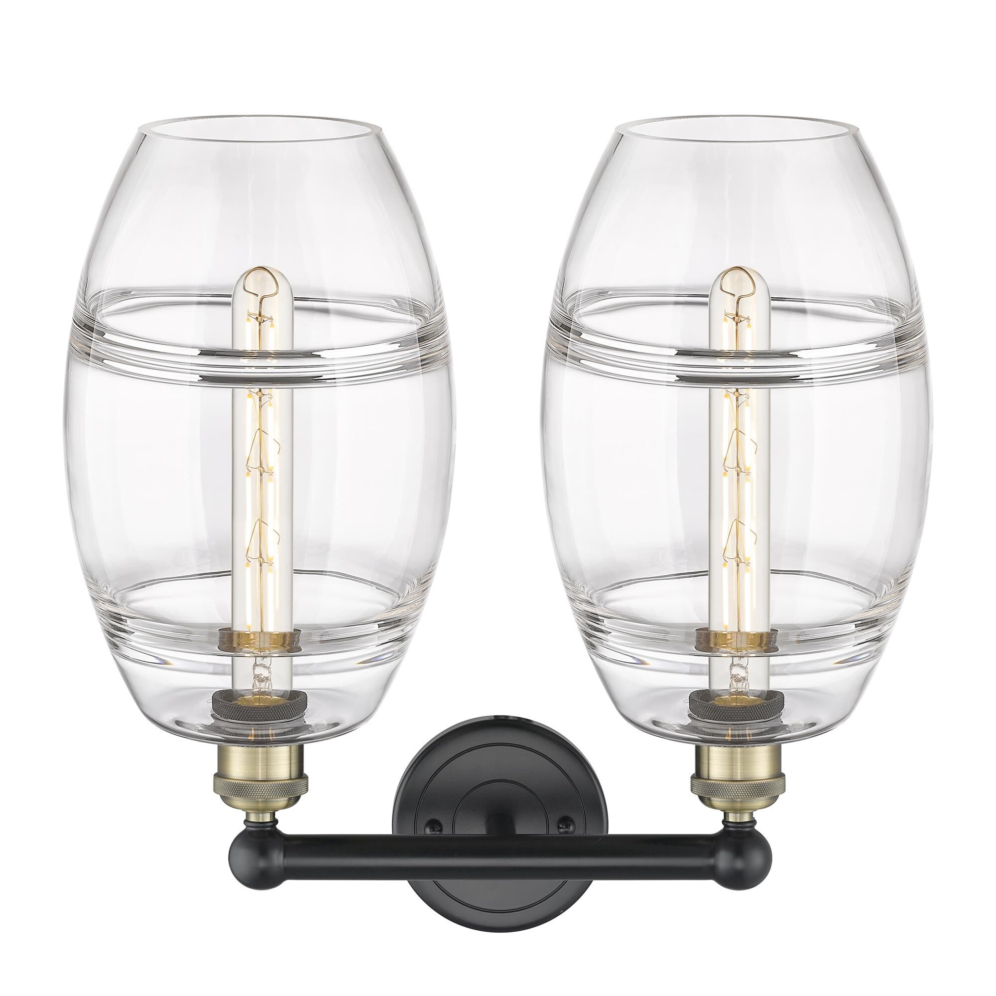 Shown in Black Antique Brass finish and Clear glass