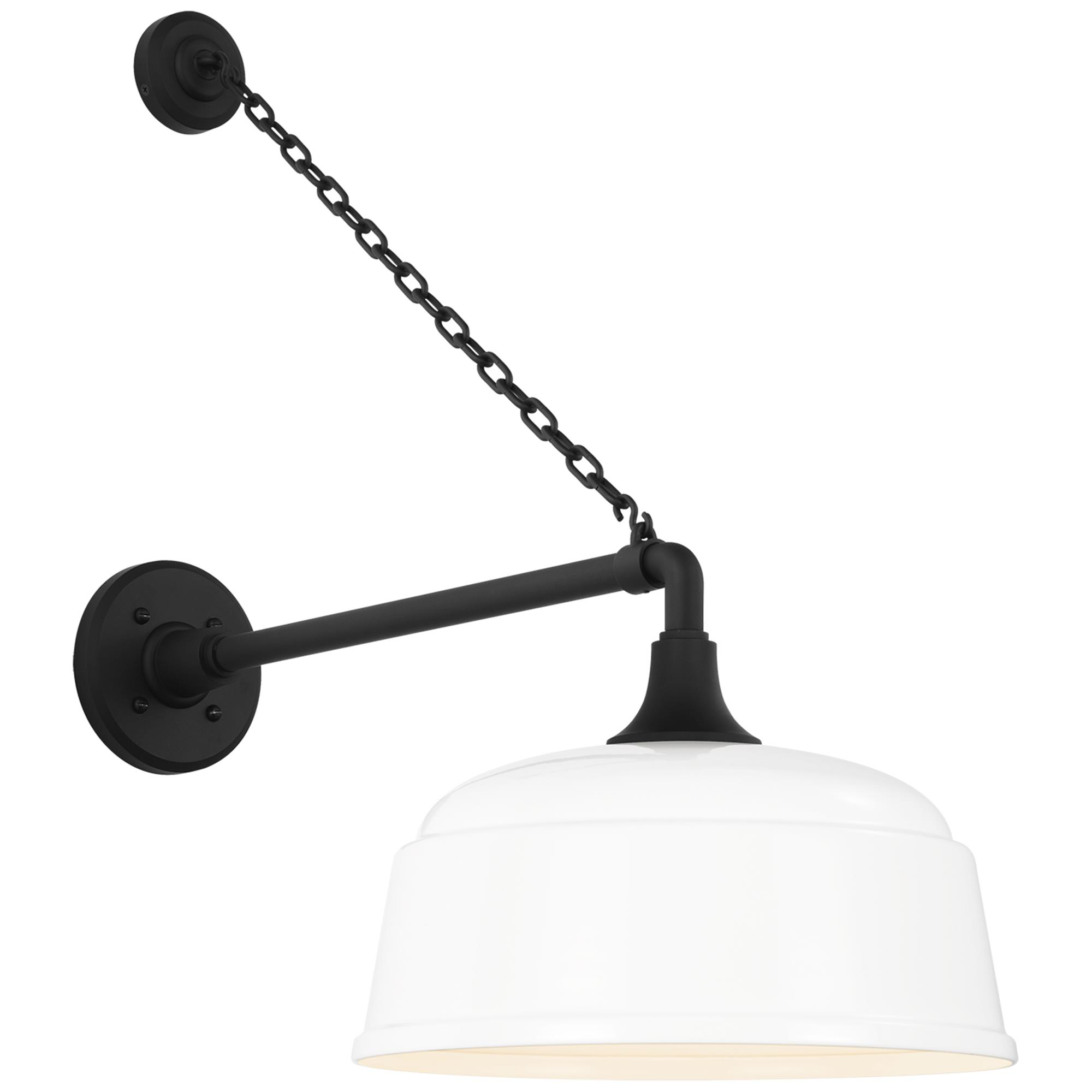 Shown in Matte Black finish and White shade