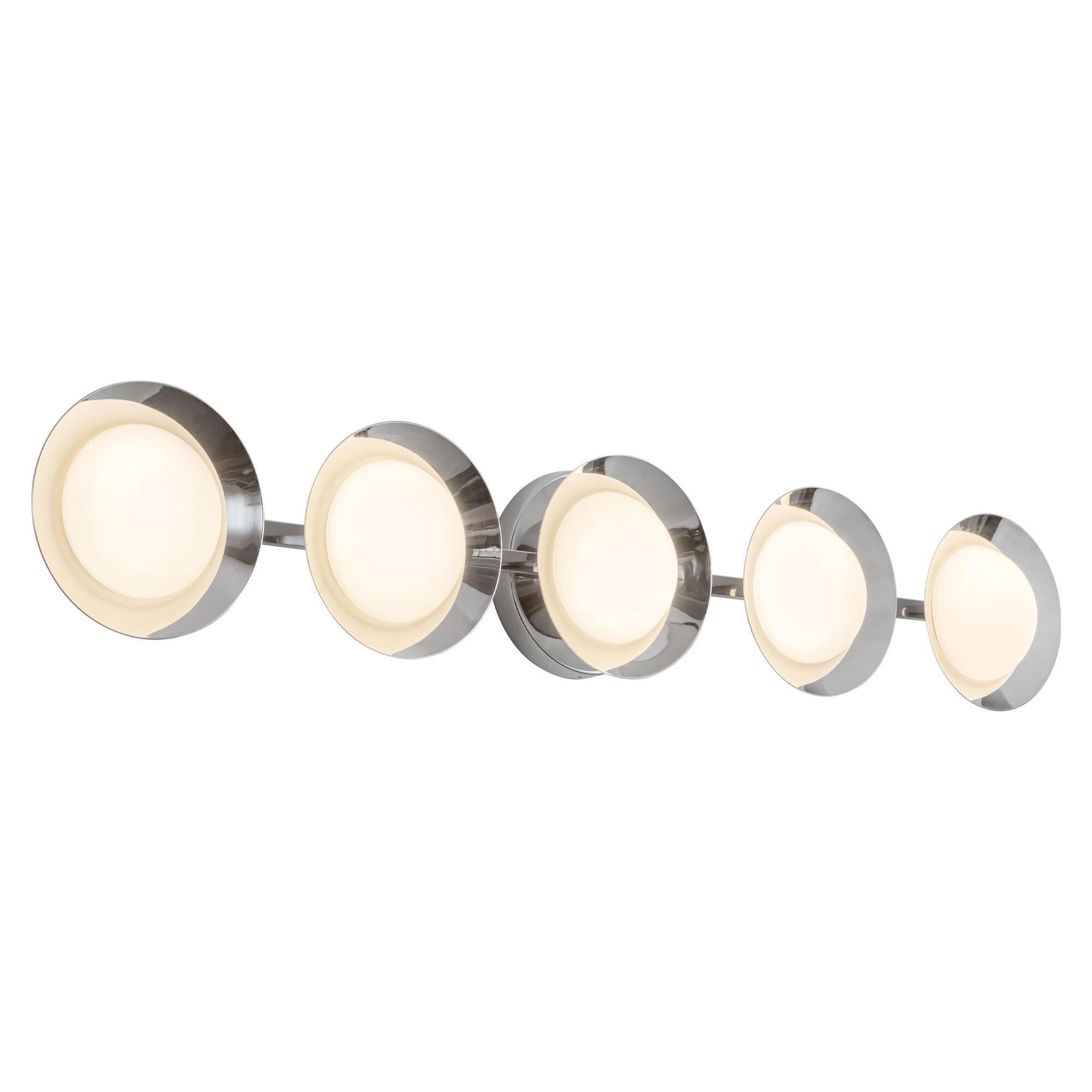 Shown in Chrome finish and Opal glass