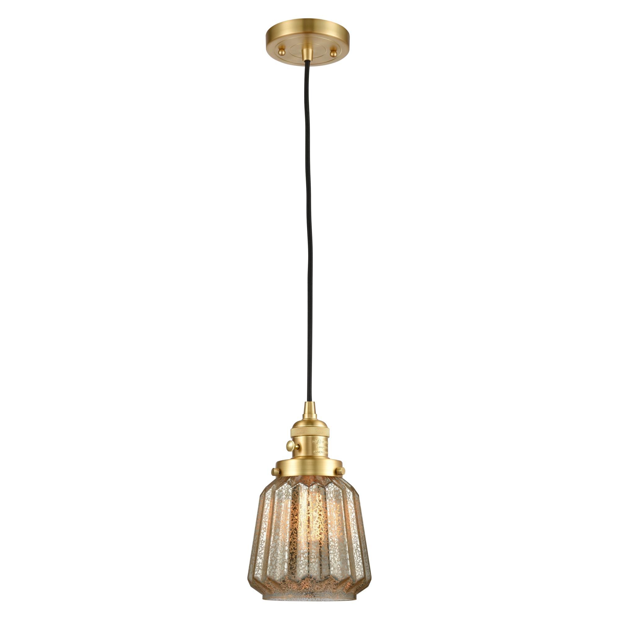 Shown in Satin Gold finish and Mercury glass