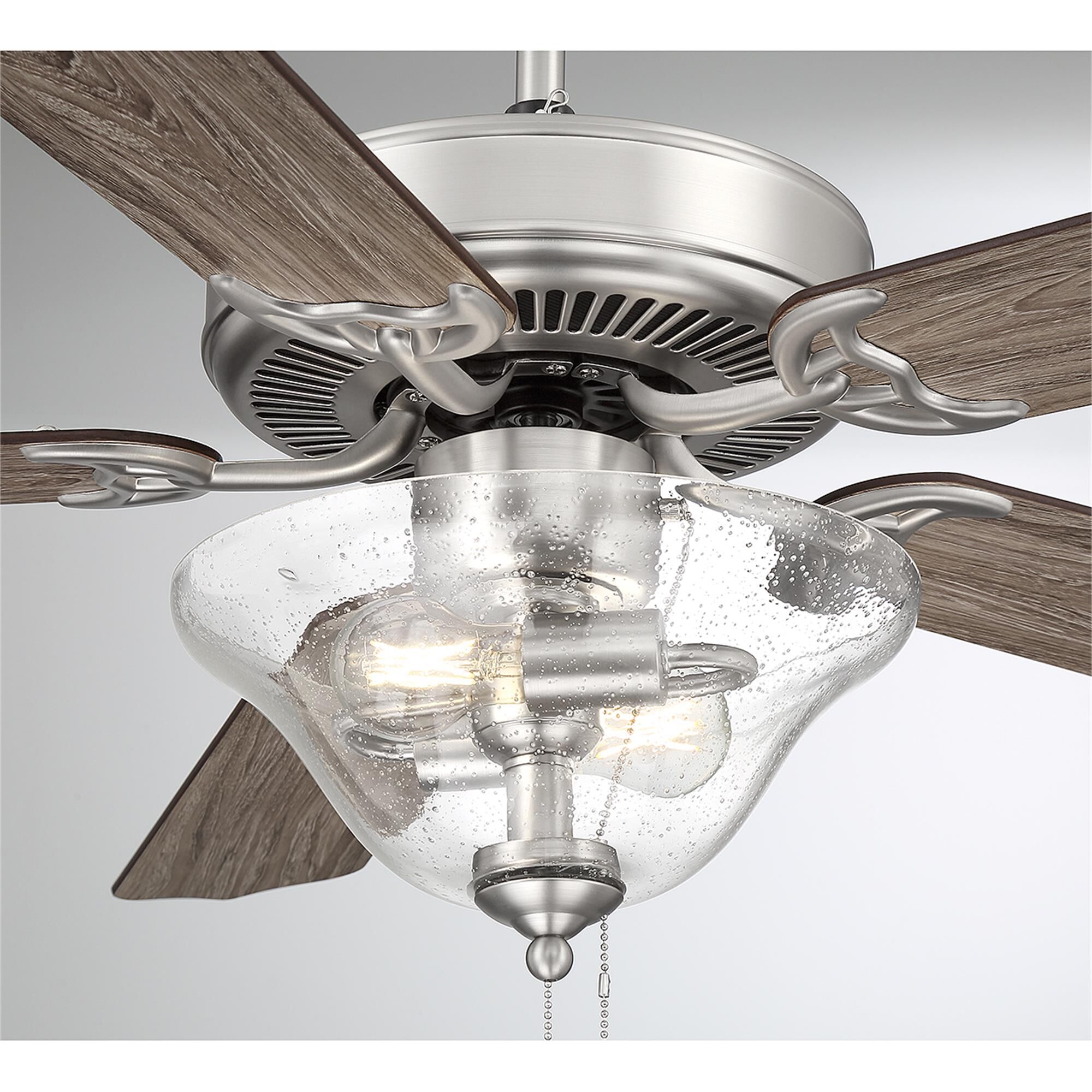 Shown in Brushed Nickel finish and Clear Bubble glass