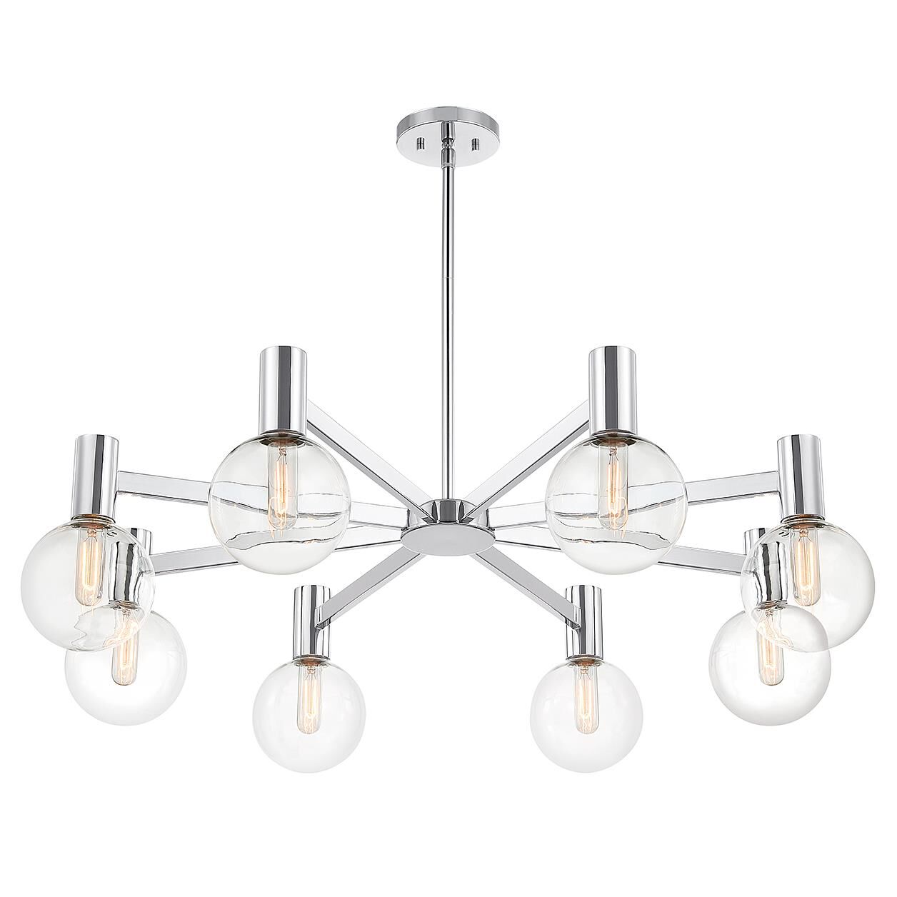 Shown in Chrome finish and Clear glass