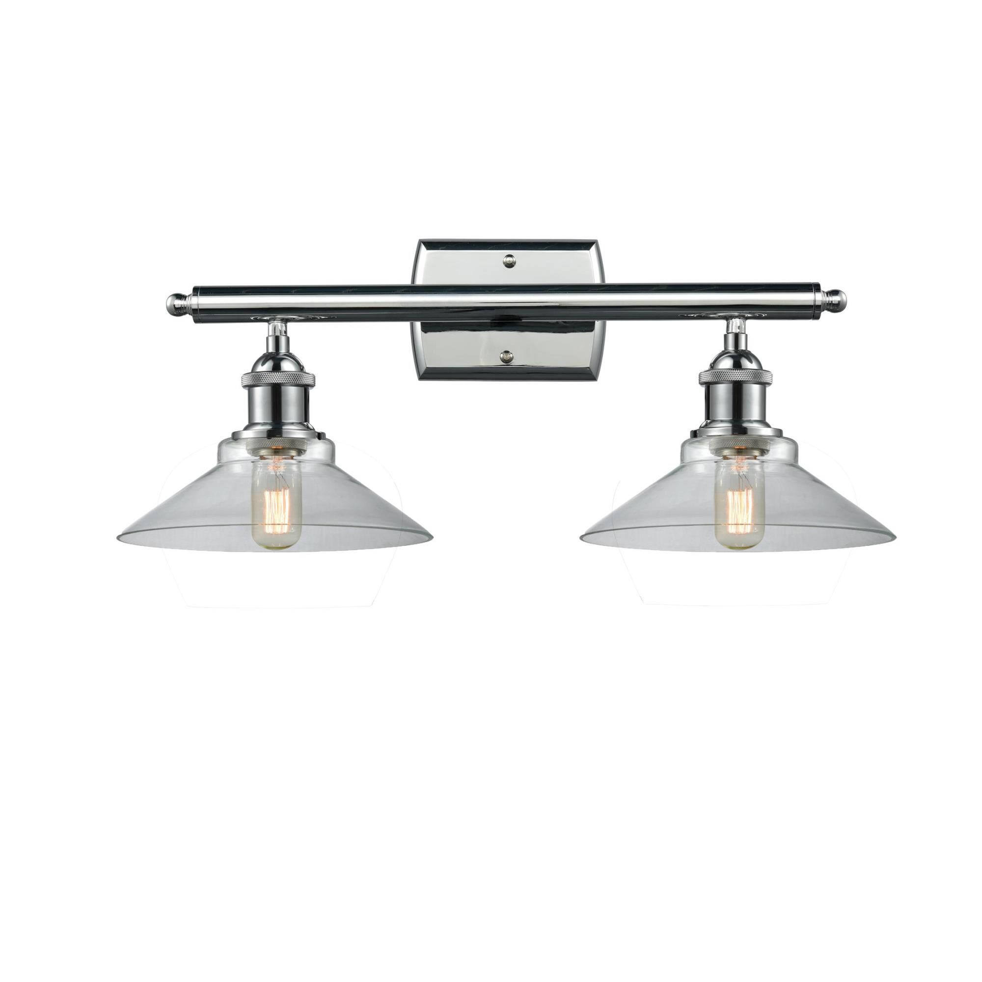 Shown in Polished Chrome finish and Clear glass