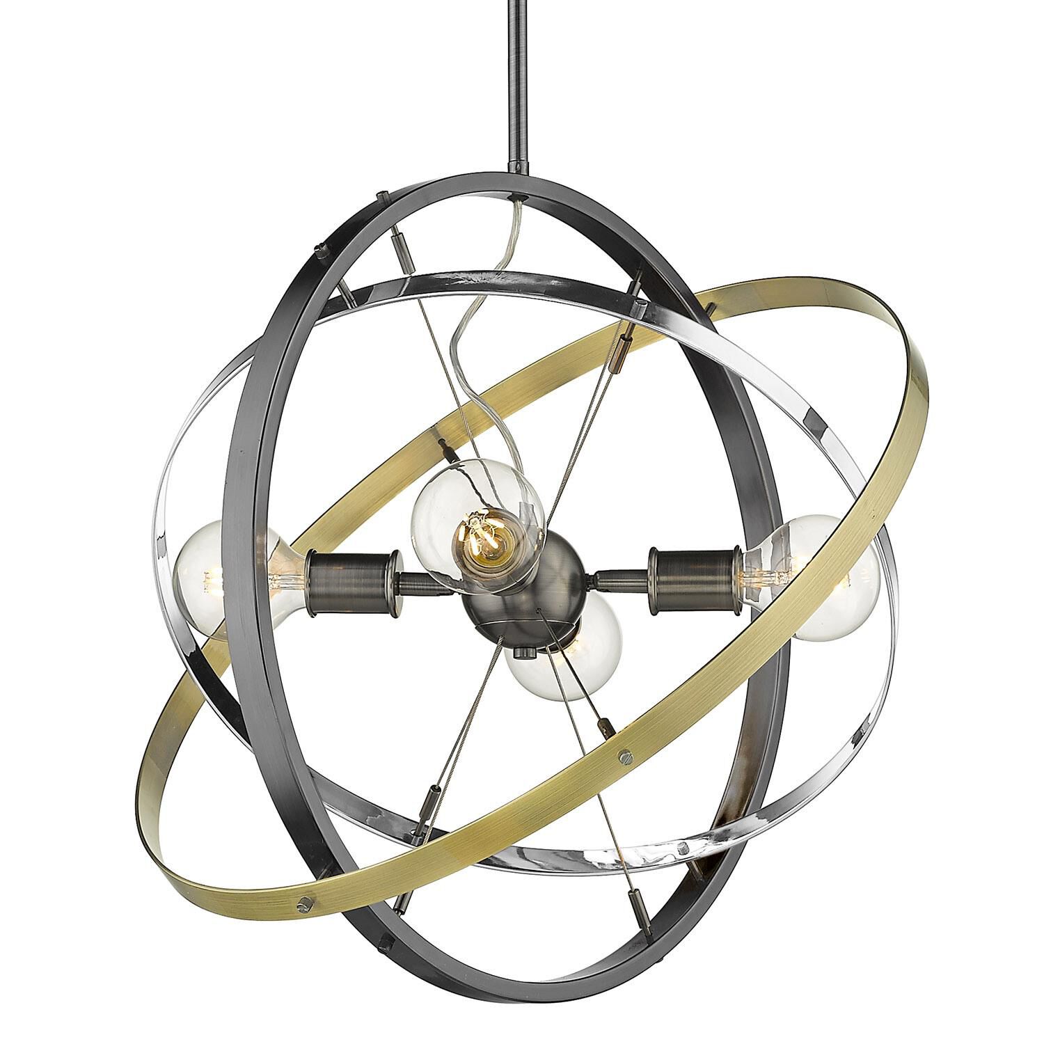 Atom 22 Inch 4 Light Mini Chandelier by Golden Lighting